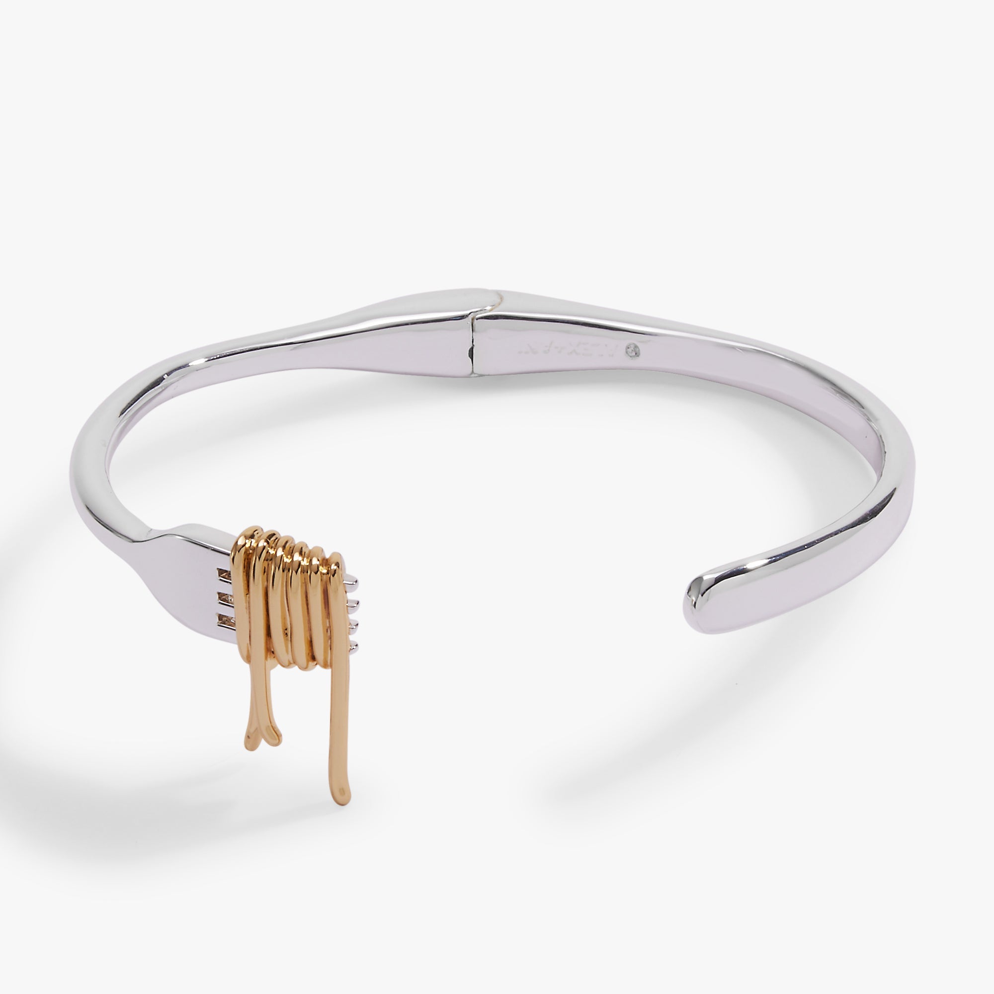 Pasta Girl Spaghetti Fork Cuff Two Tone | Alex and Ani