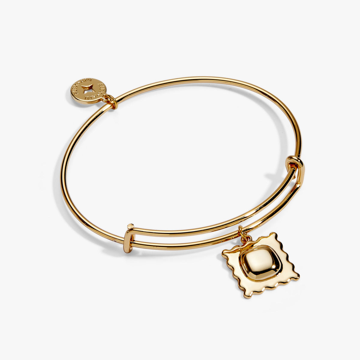 Pasta Girl 'Anything is Pastable' Ravioli Charm Bangle Gold | Alex and Ani