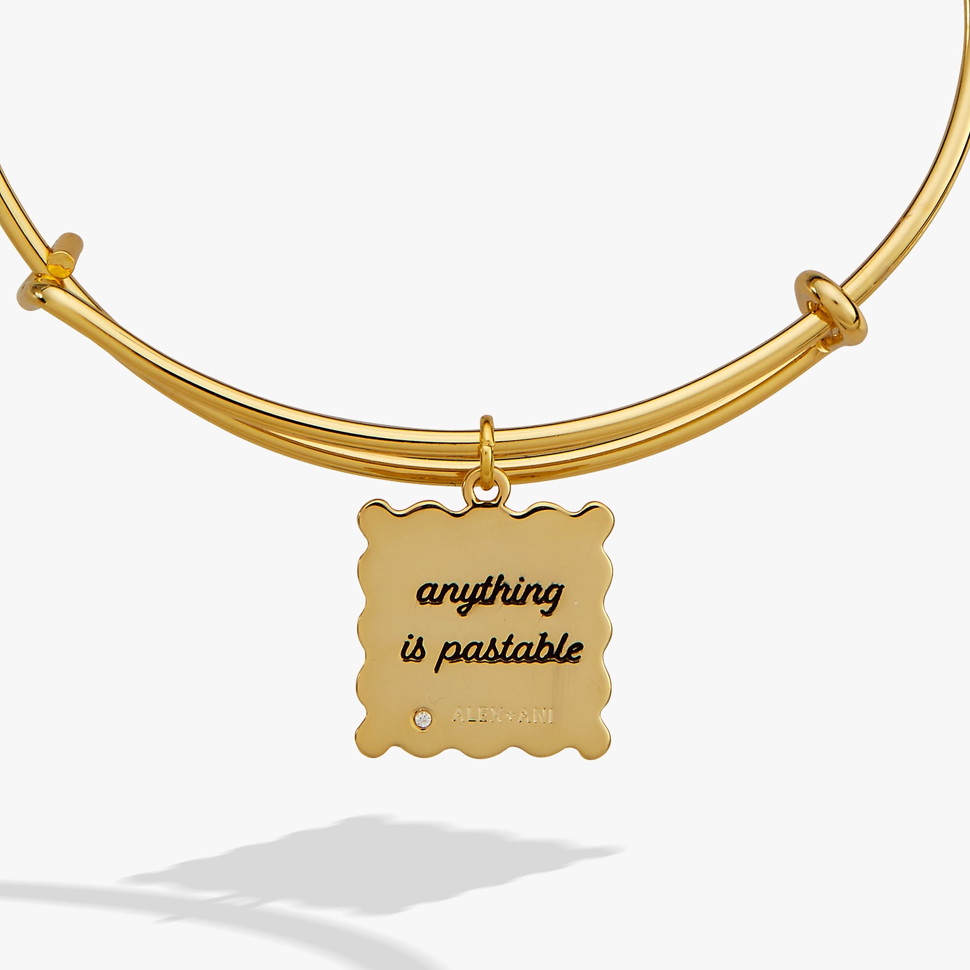 Pasta Girl 'Anything is Pastable' Ravioli Charm Bangle Gold | Alex and Ani