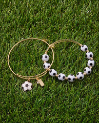 Soccer & Whistle Charm Bangle Gold | Alex and Ani