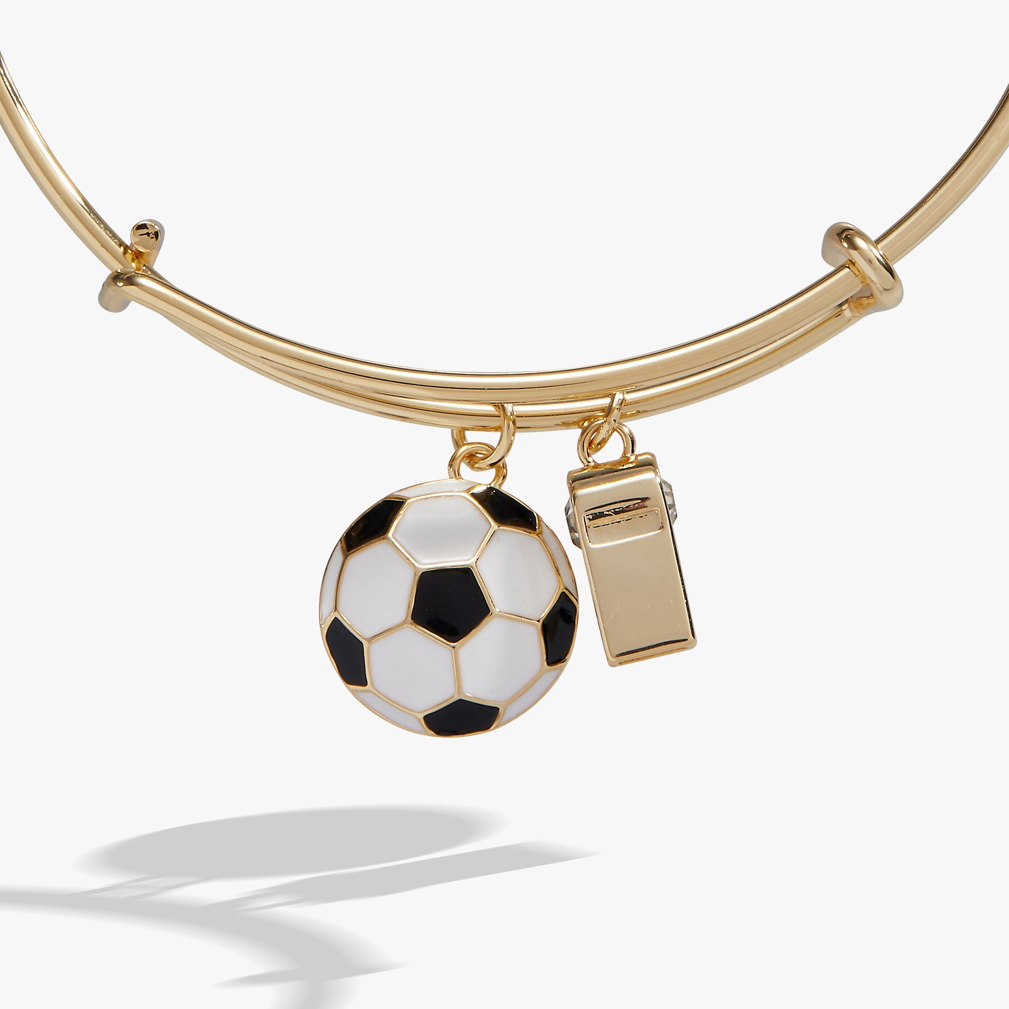 Soccer & Whistle Charm Bangle Gold | Alex and Ani