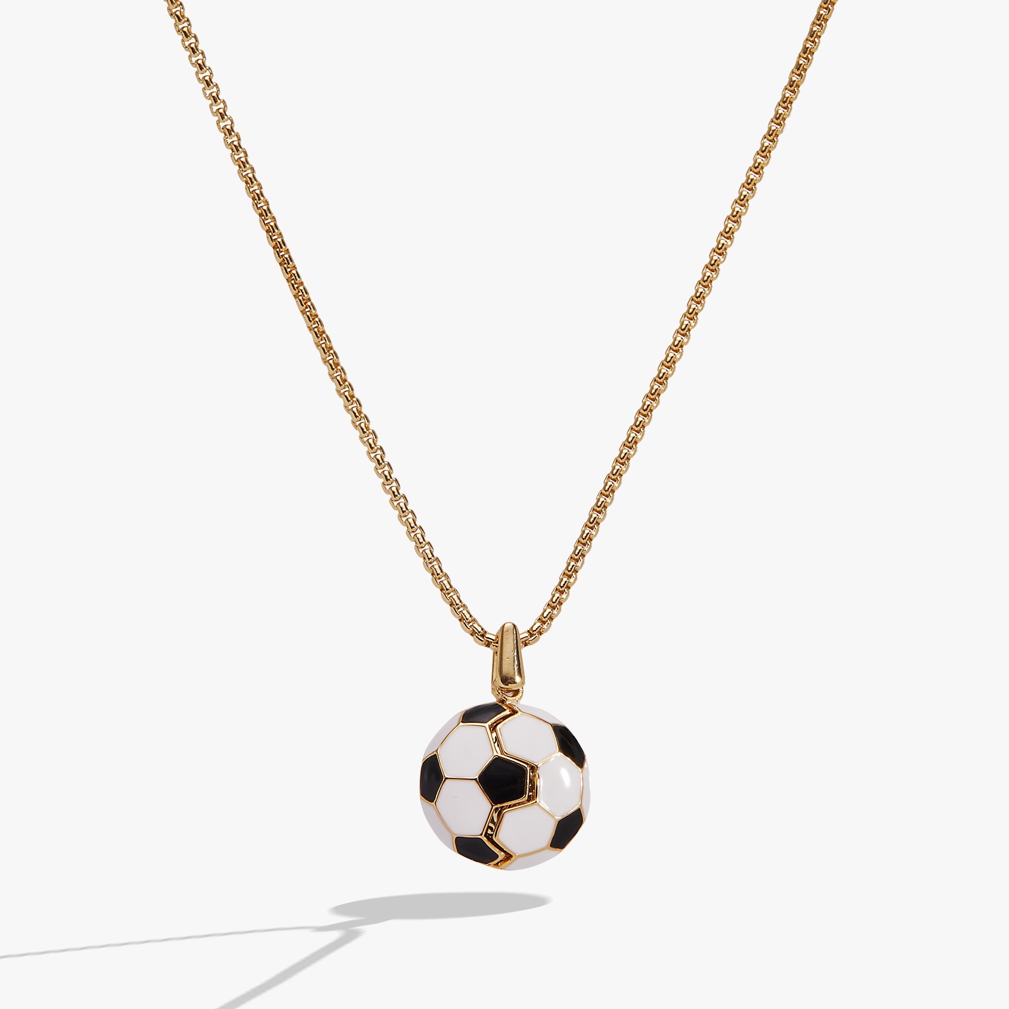 Soccer Ball "Control The Ball, Command The Game" Locket Necklace Gold | Alex and Ani