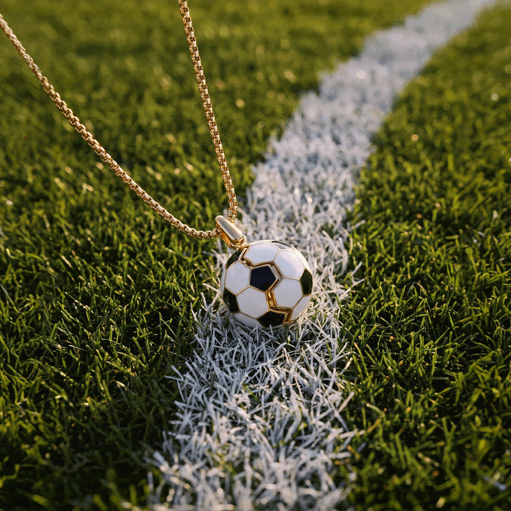 Soccer Ball "Control The Ball, Command The Game" Locket Necklace Gold | Alex and Ani