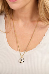 Soccer Ball "Control The Ball, Command The Game" Locket Necklace Gold | Alex and Ani