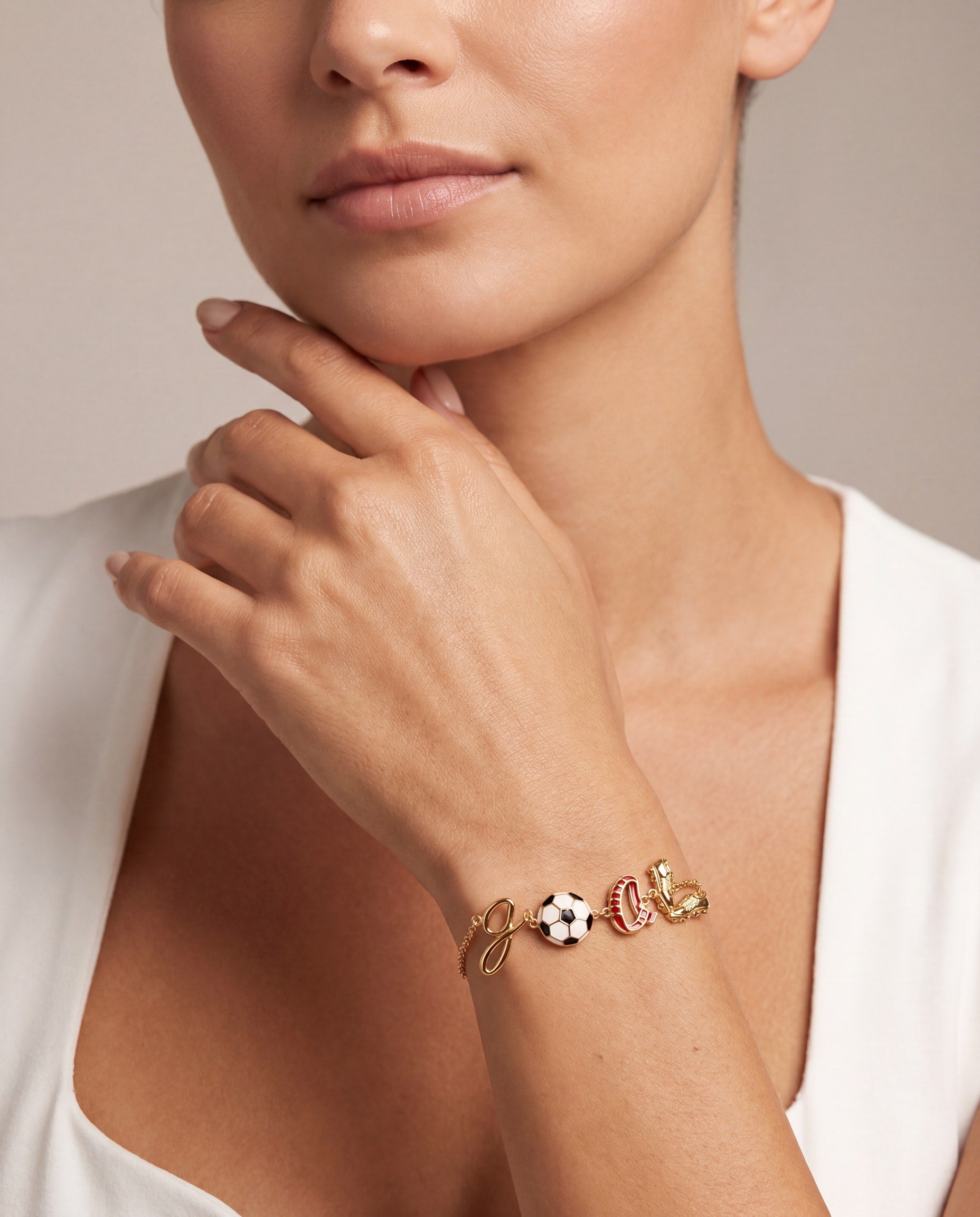 Soccer GOAL Linear Bracelet Gold | Alex and Ani