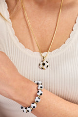 Soccer Beaded Bangle - Oversized Gold | Alex and Ani
