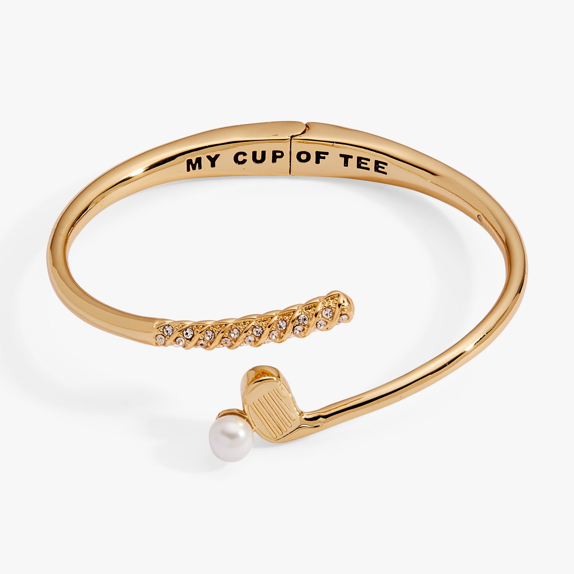 Golf Club 'My Cup of Tee' Bypass Cuff Bracelet Gold | Alex and Ani