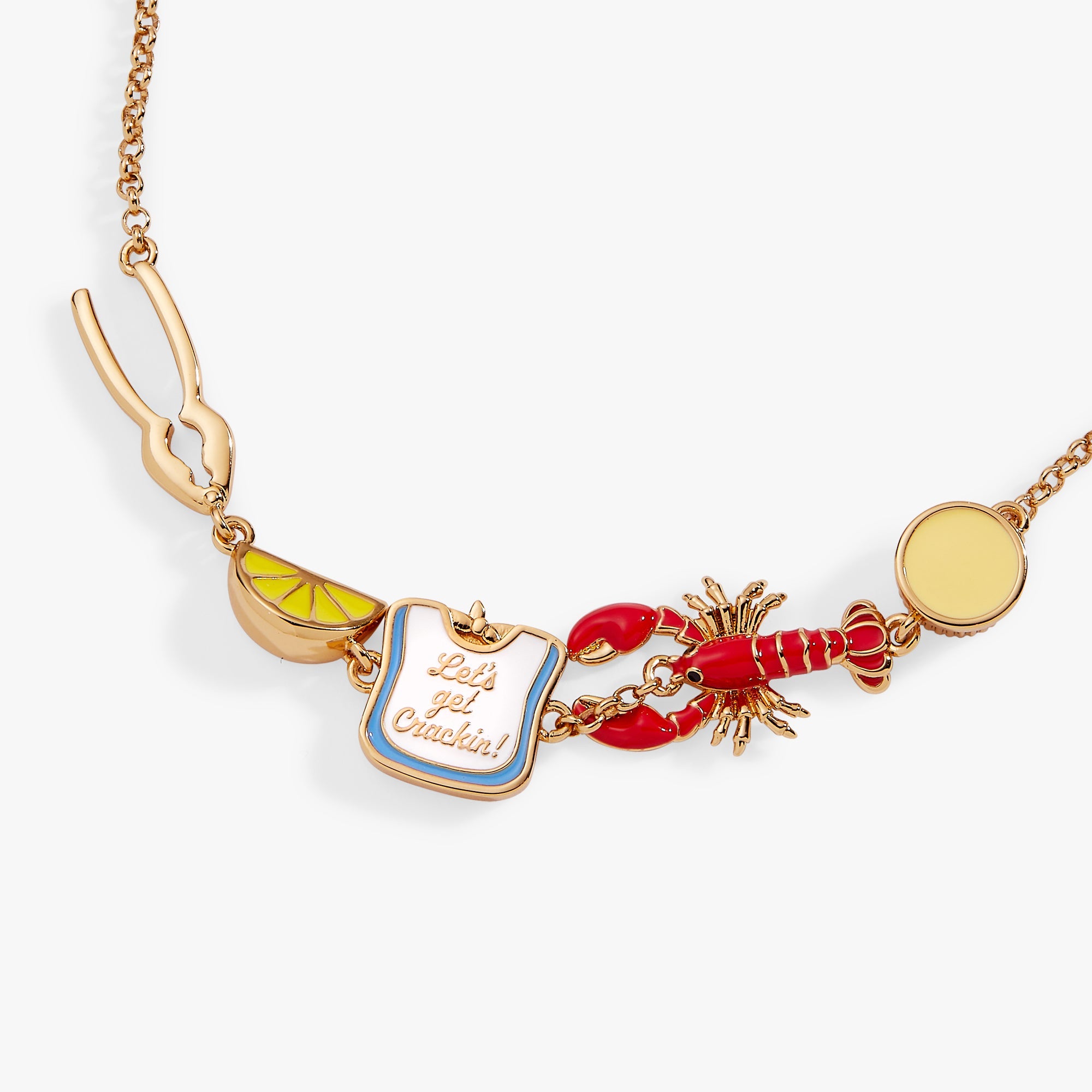 Lobster Boil 'Let's Get Crackin!' Inline Charm Bracelet Gold | Alex and Ani