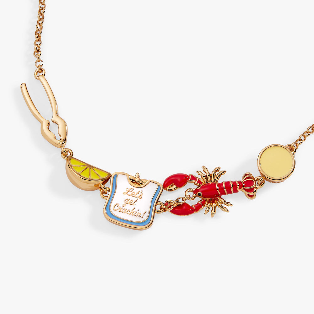 Lobster Boil 'Let's Get Crackin!' Inline Charm Bracelet Gold | Alex and Ani