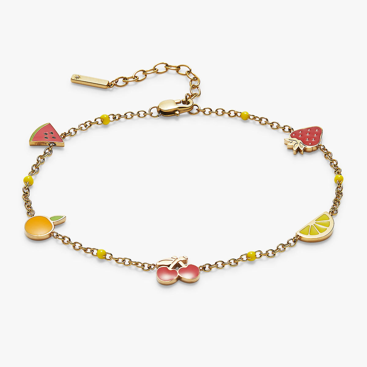 Fruit Inline Charm Anklet Stainless Steel Gold | Alex and Ani
