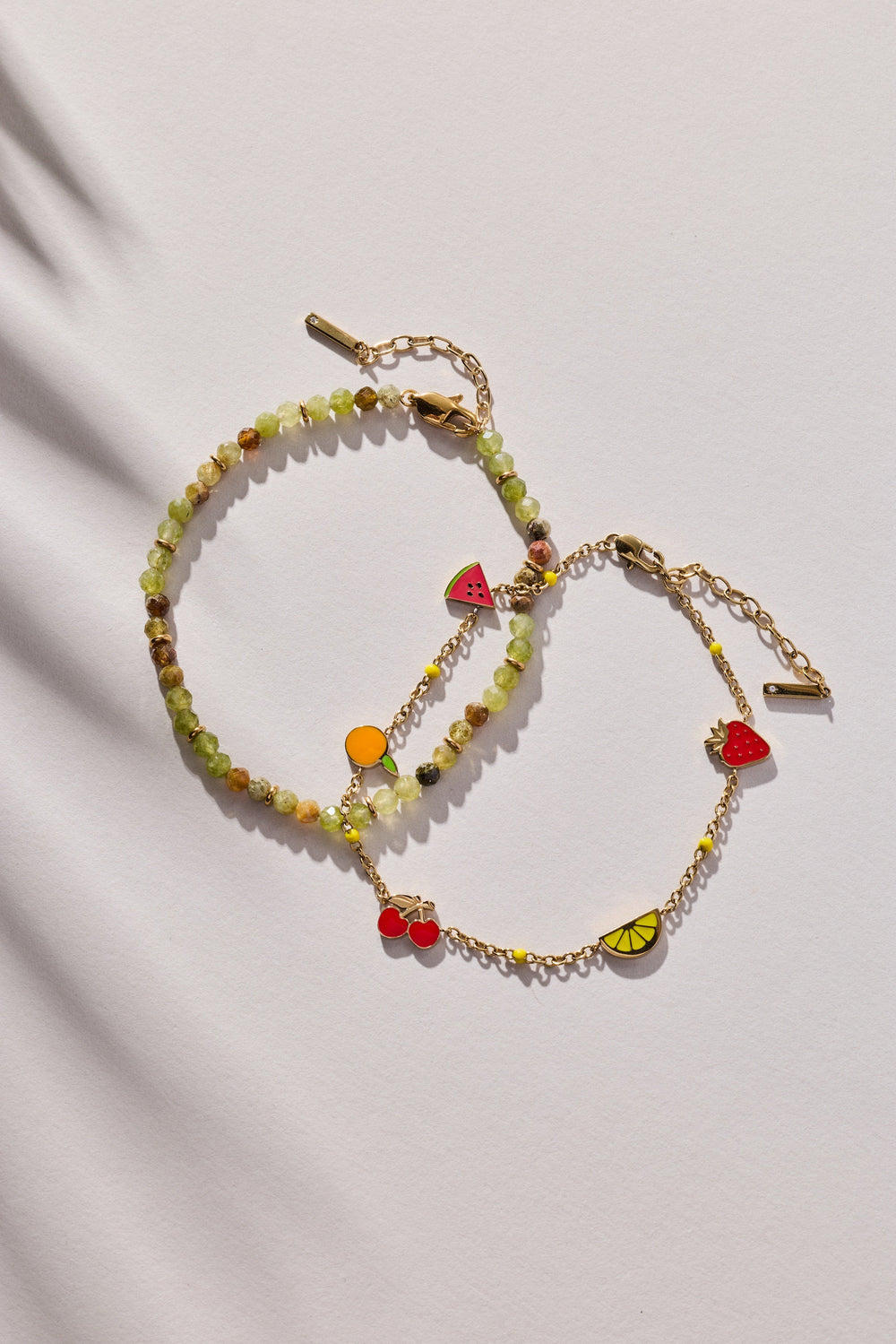 Fruit Inline Charm Anklet Stainless Steel Gold | Alex and Ani