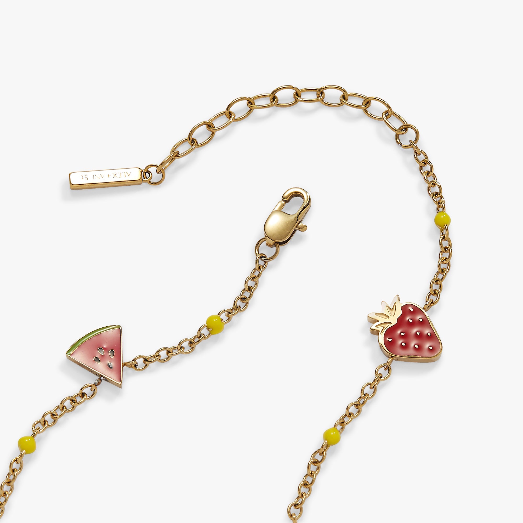 Fruit Inline Charm Anklet Stainless Steel Gold | Alex and Ani