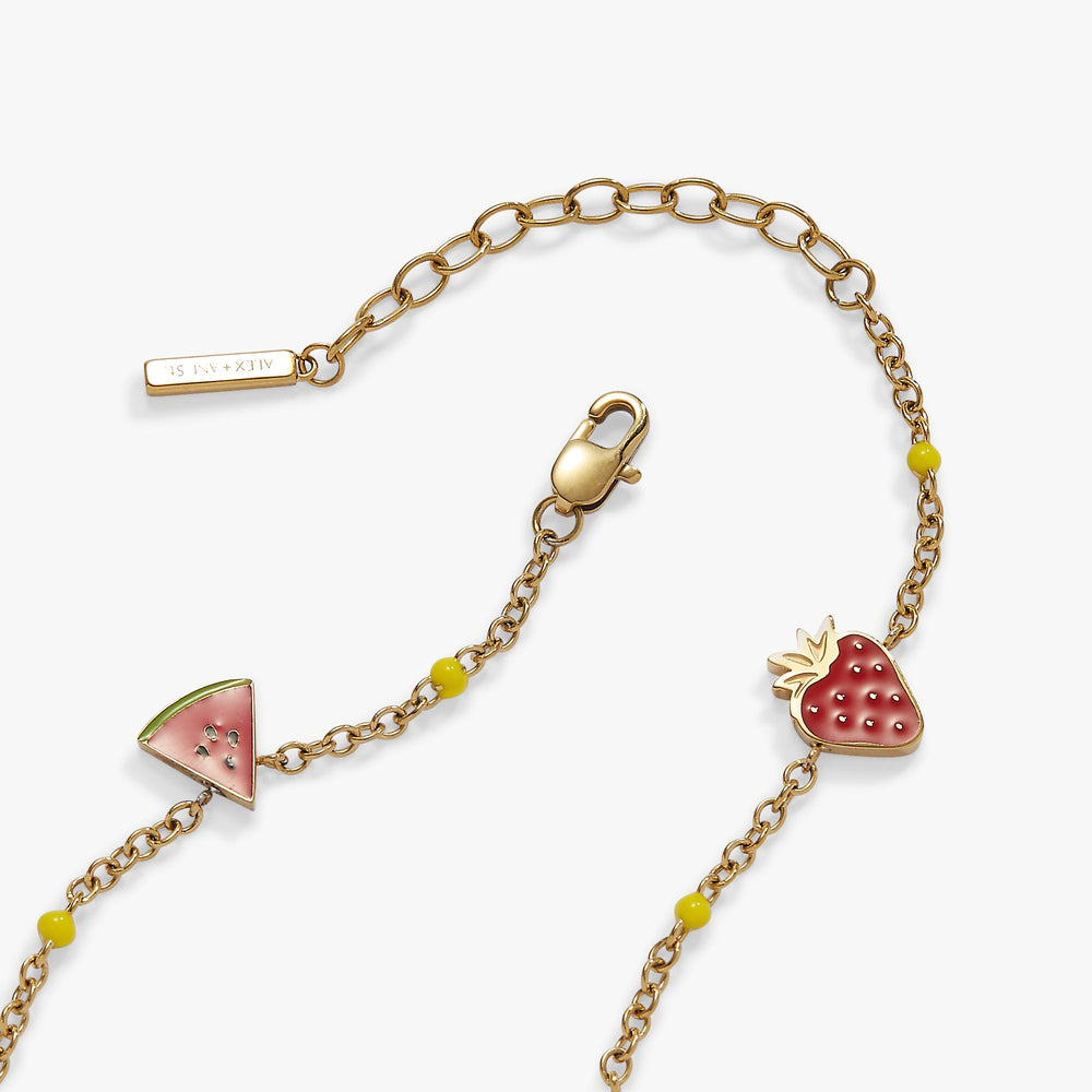 Fruit Inline Charm Anklet Stainless Steel Gold | Alex and Ani