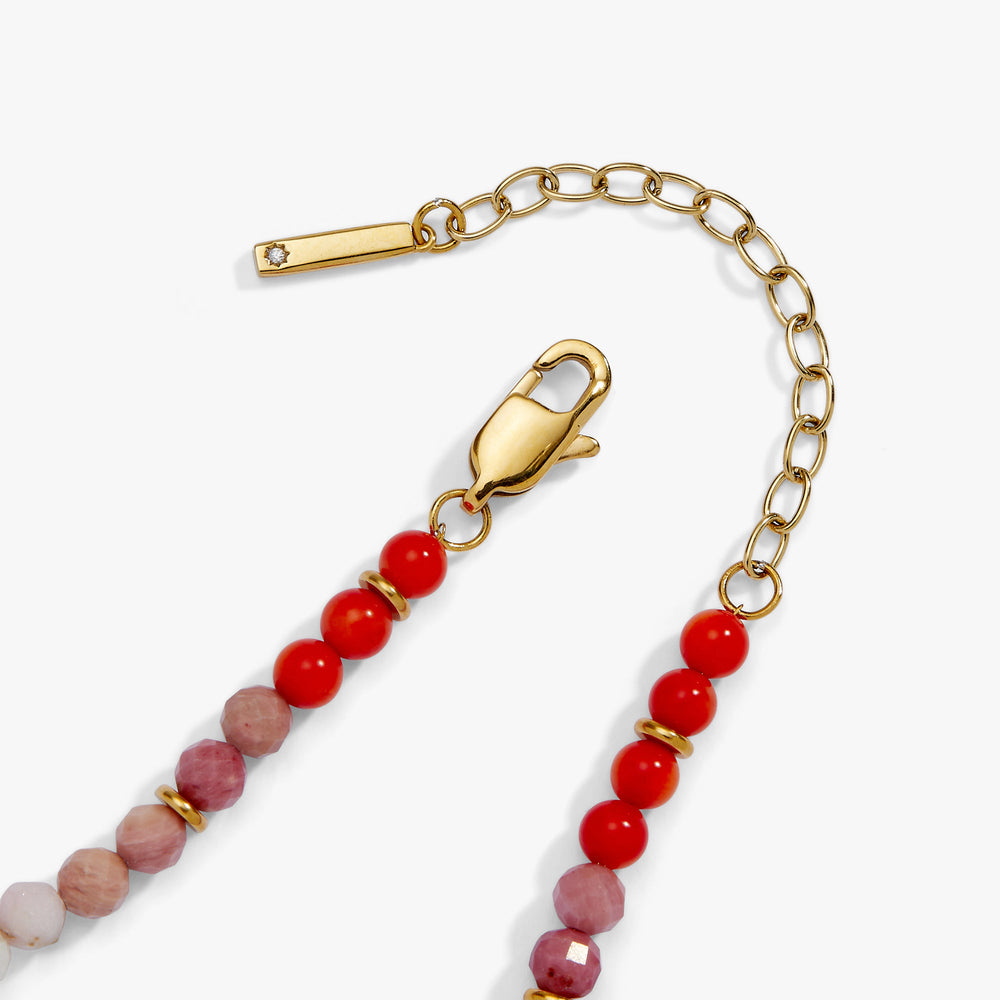 Coral Ombre Semi-Precious Beaded Bracelet Stainless Steel Gold | Alex and Ani