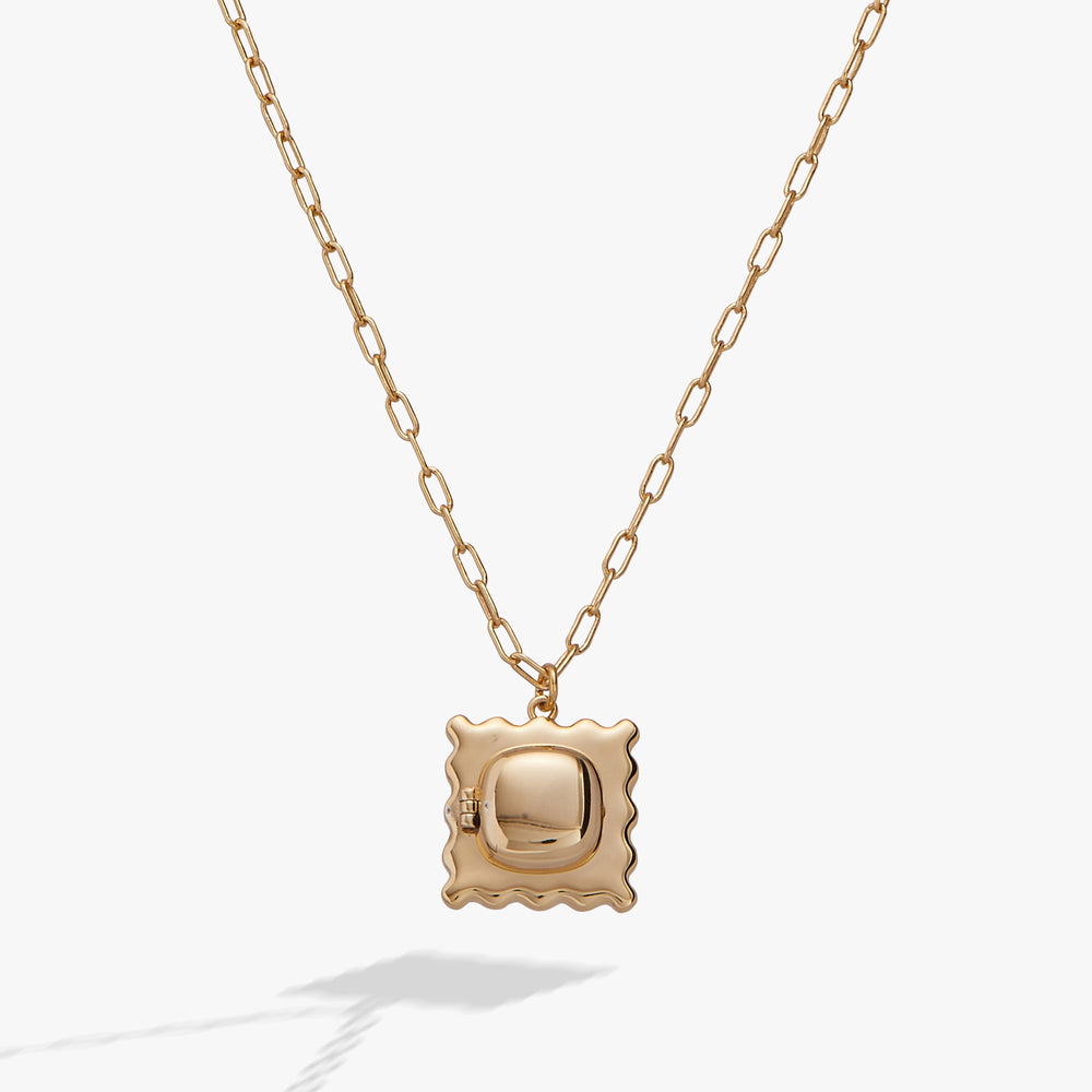 Pasta Girl 'Anything Is Pastable' Ravioli Locket Pendant Gold | Alex and Ani
