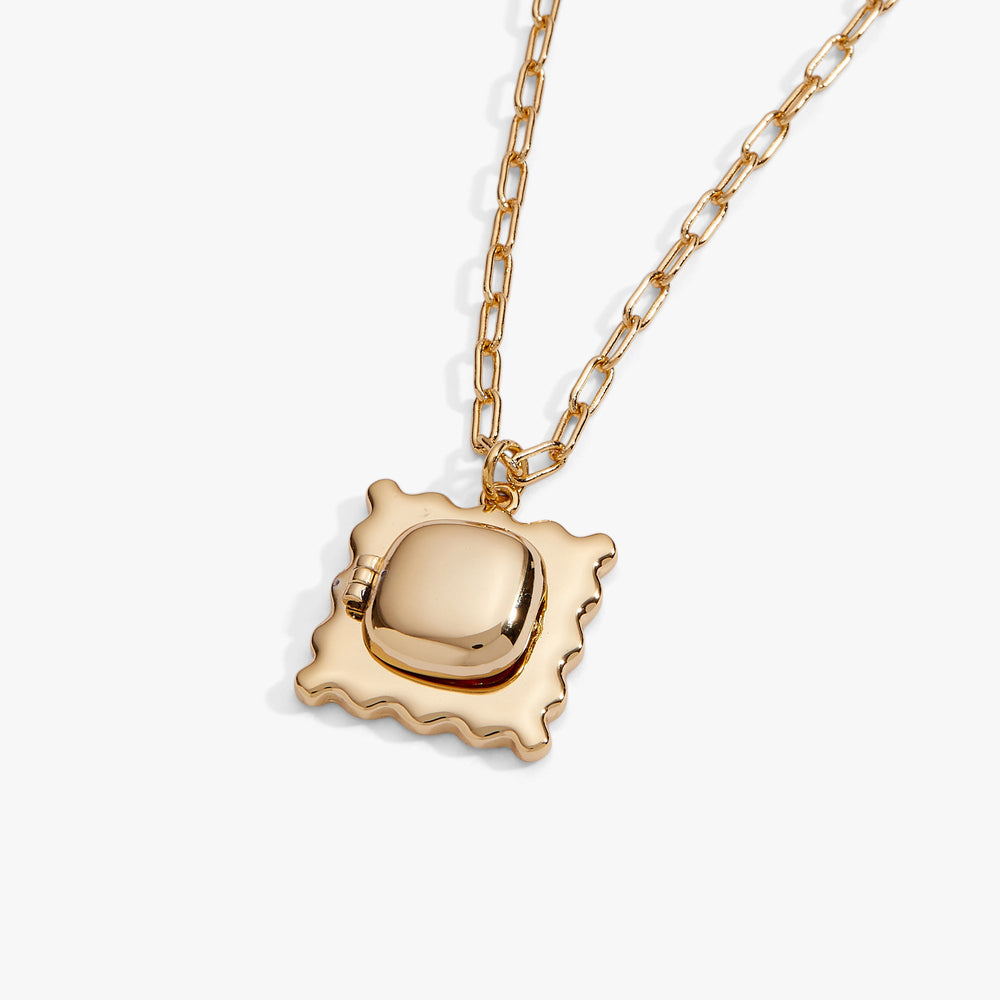 Pasta Girl 'Anything Is Pastable' Ravioli Locket Pendant Gold | Alex and Ani