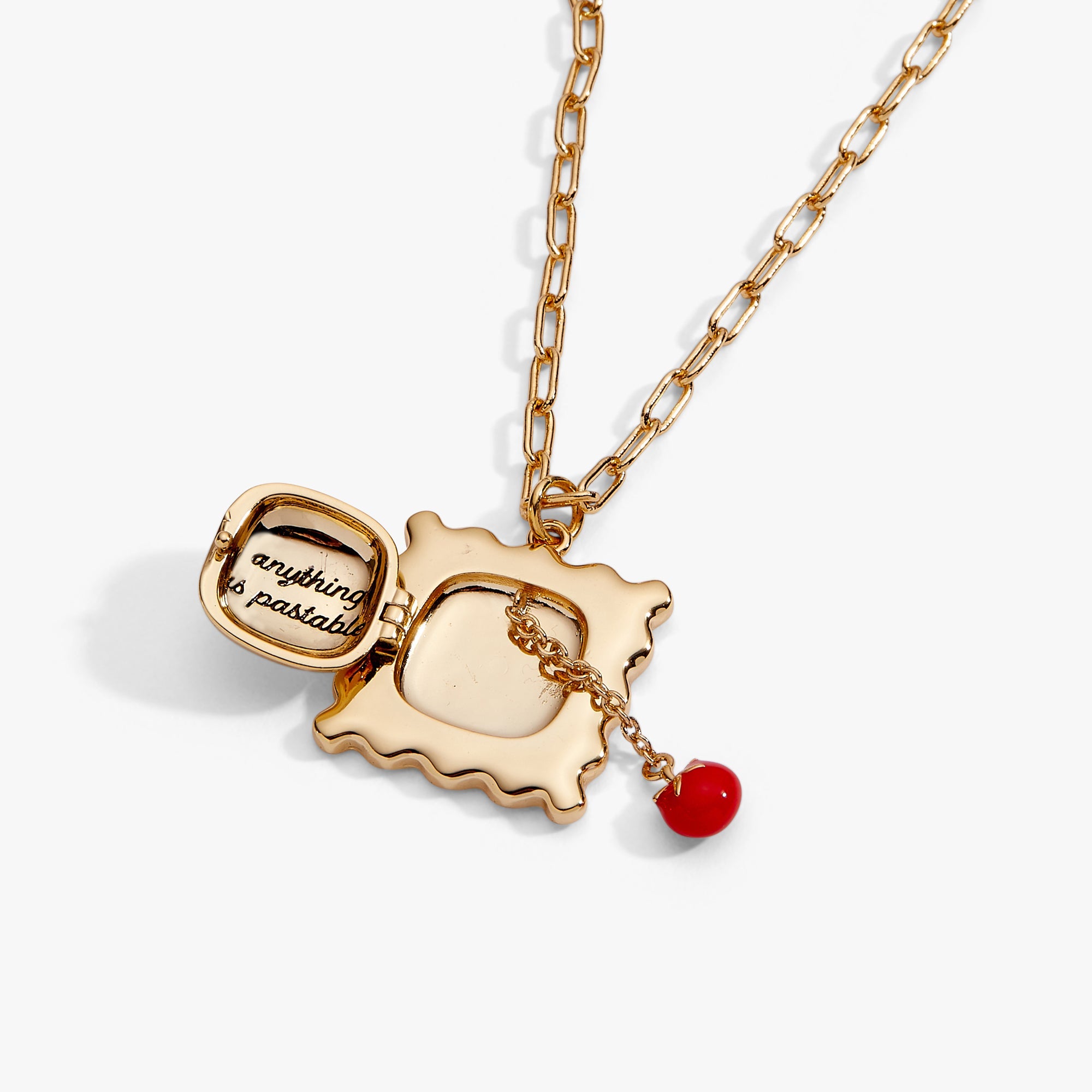 Pasta Girl 'Anything Is Pastable' Ravioli Locket Pendant Gold | Alex and Ani