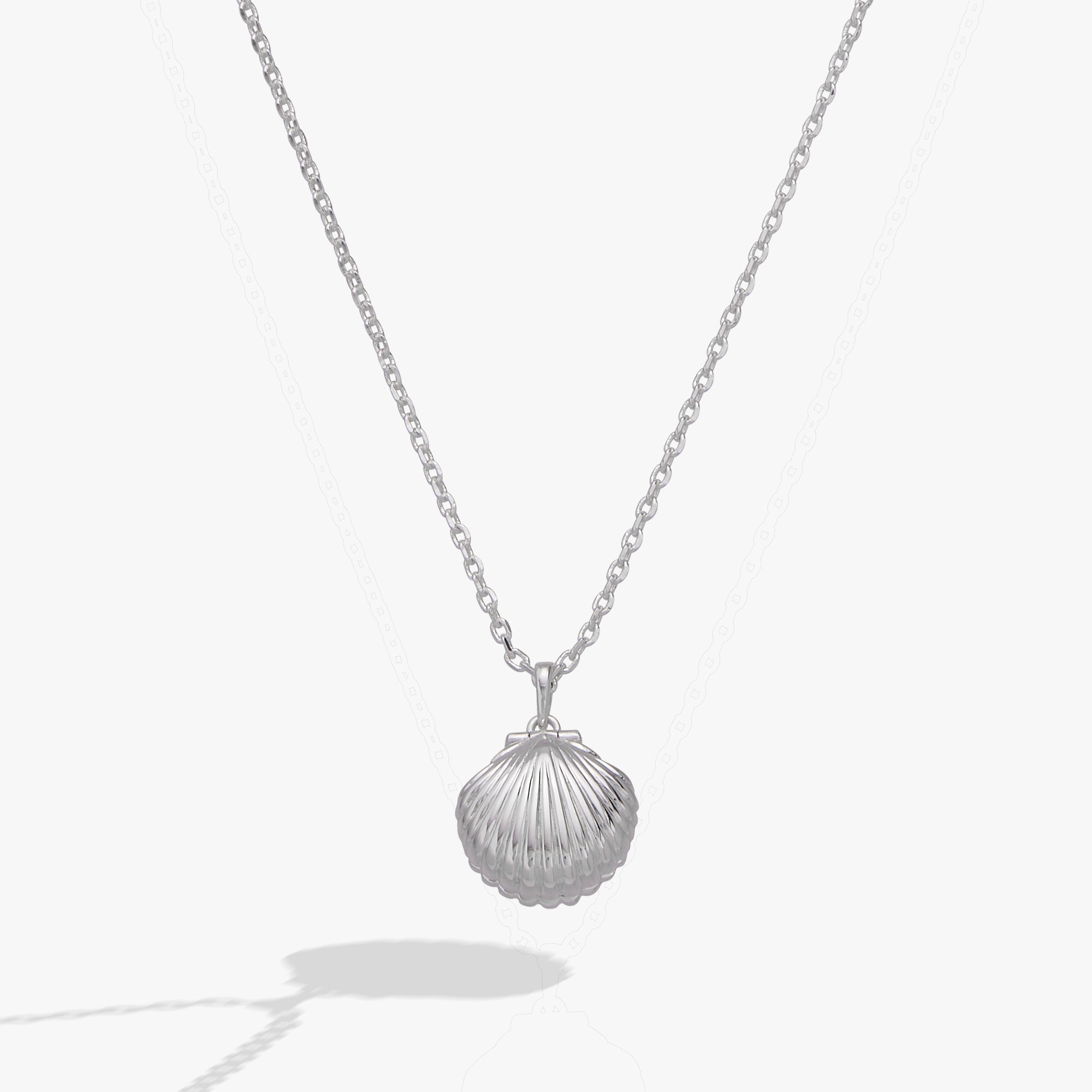 Salt + Sea 'Seashells Are Love Letters In The Sand' Seashell Locket Pendant Silver | Alex and Ani