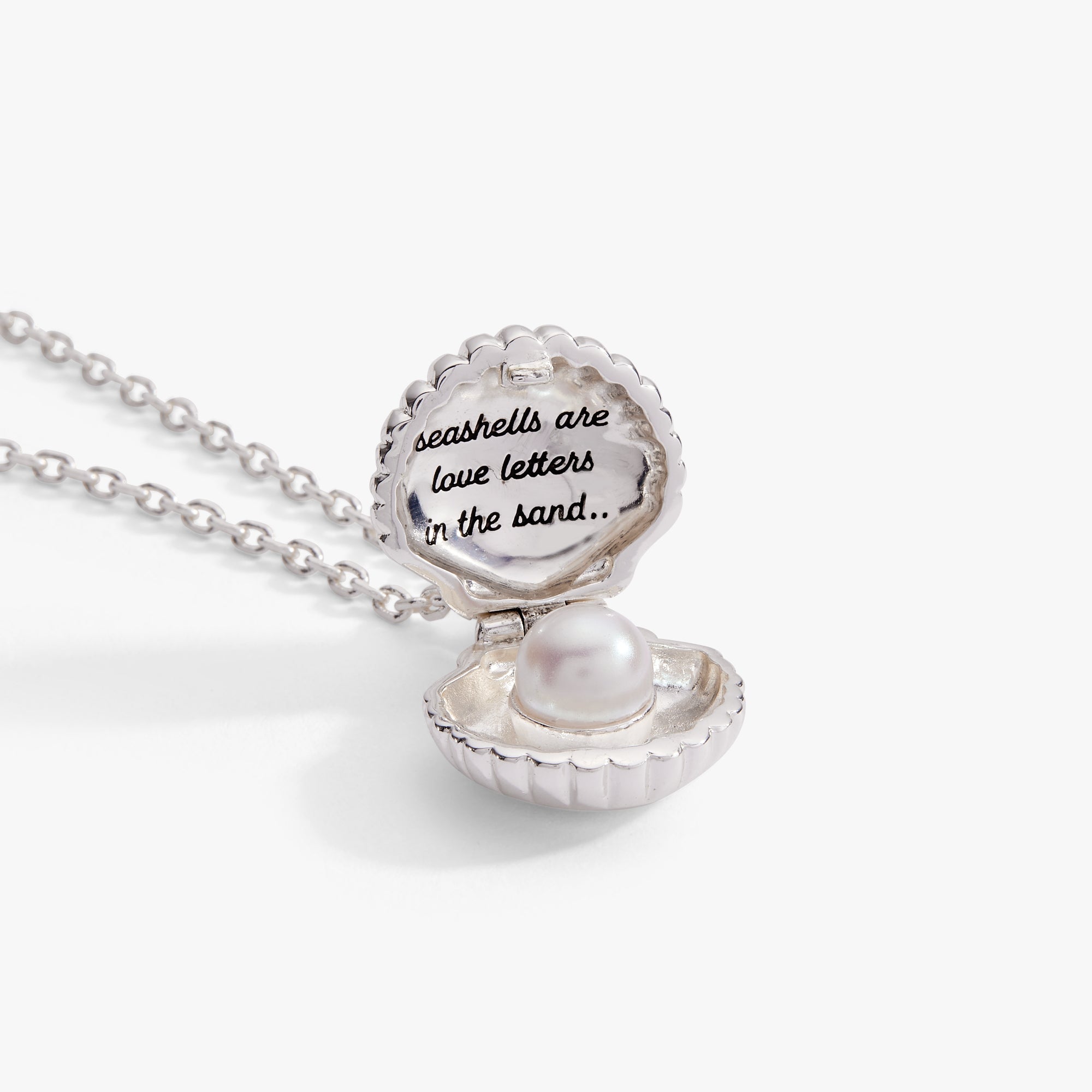 Salt + Sea 'Seashells Are Love Letters In The Sand' Seashell Locket Pendant Silver | Alex and Ani