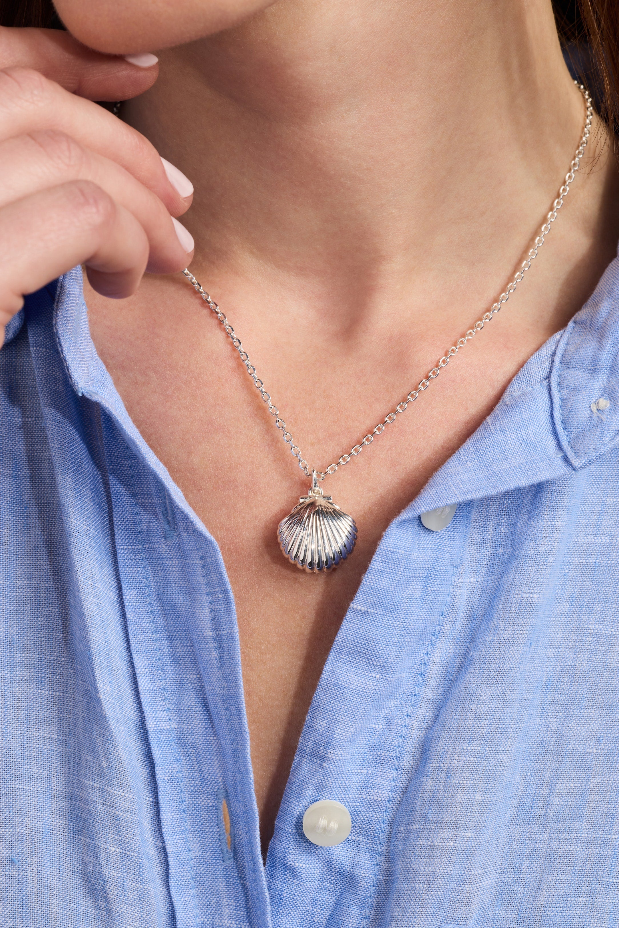 Salt + Sea 'Seashells Are Love Letters In The Sand' Seashell Locket Pendant Silver | Alex and Ani