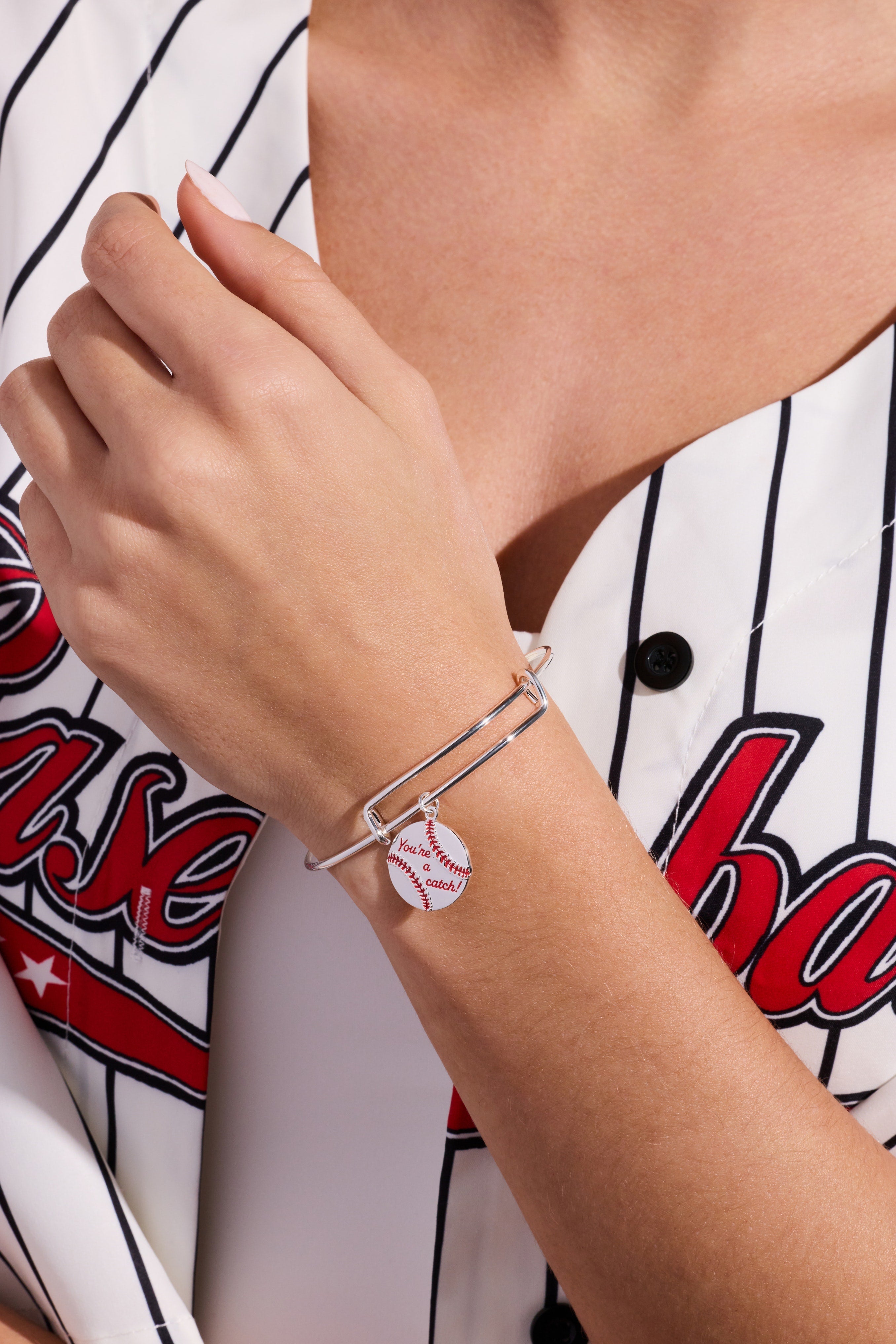 "You're a Catch" Charm Bangle Silver | Alex and Ani