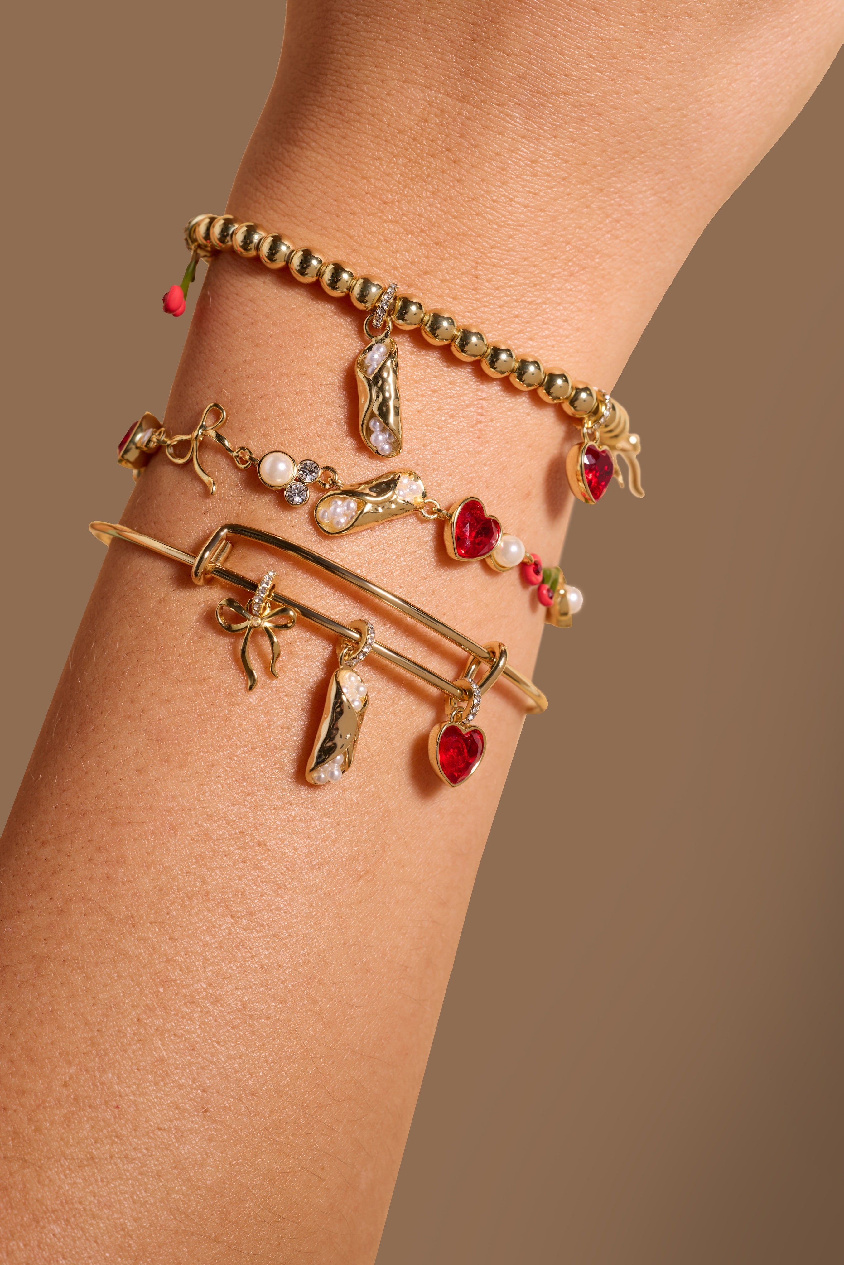 There Cannoli Be You Multi Charm Bangle Gold | Alex and Ani