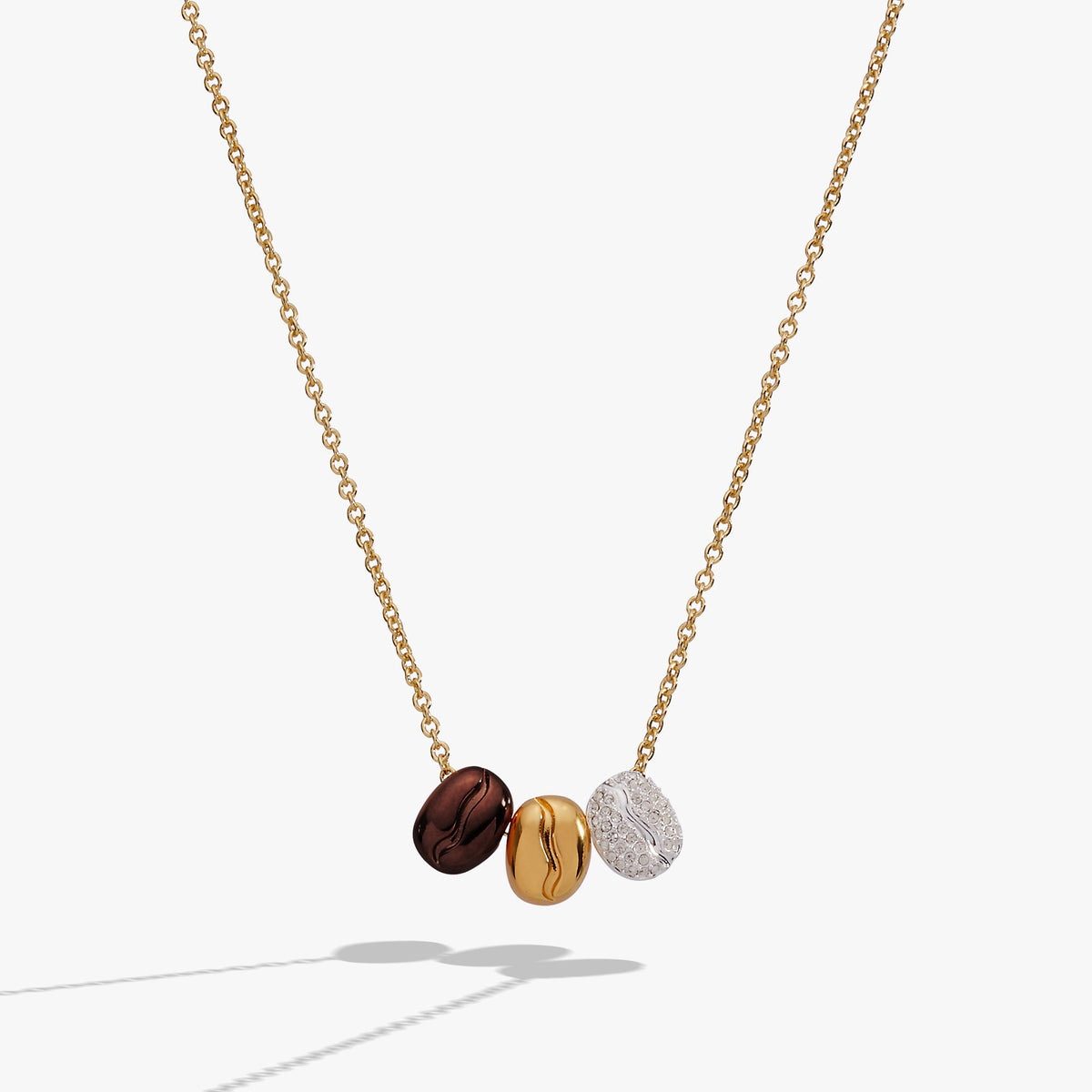 Coffee Bean Necklace Tri-Tone | Alex and Ani