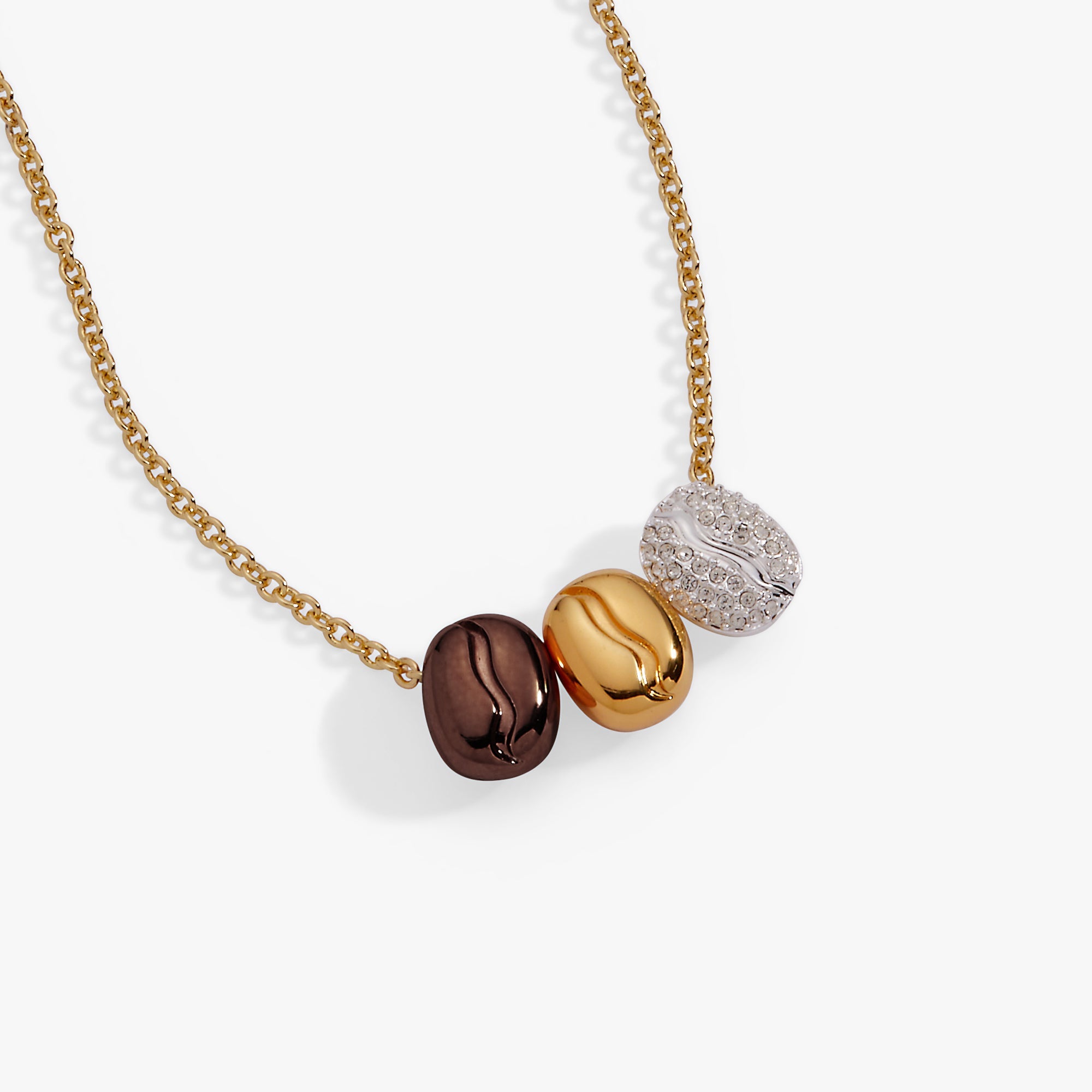 Coffee Bean Necklace Tri-Tone | Alex and Ani