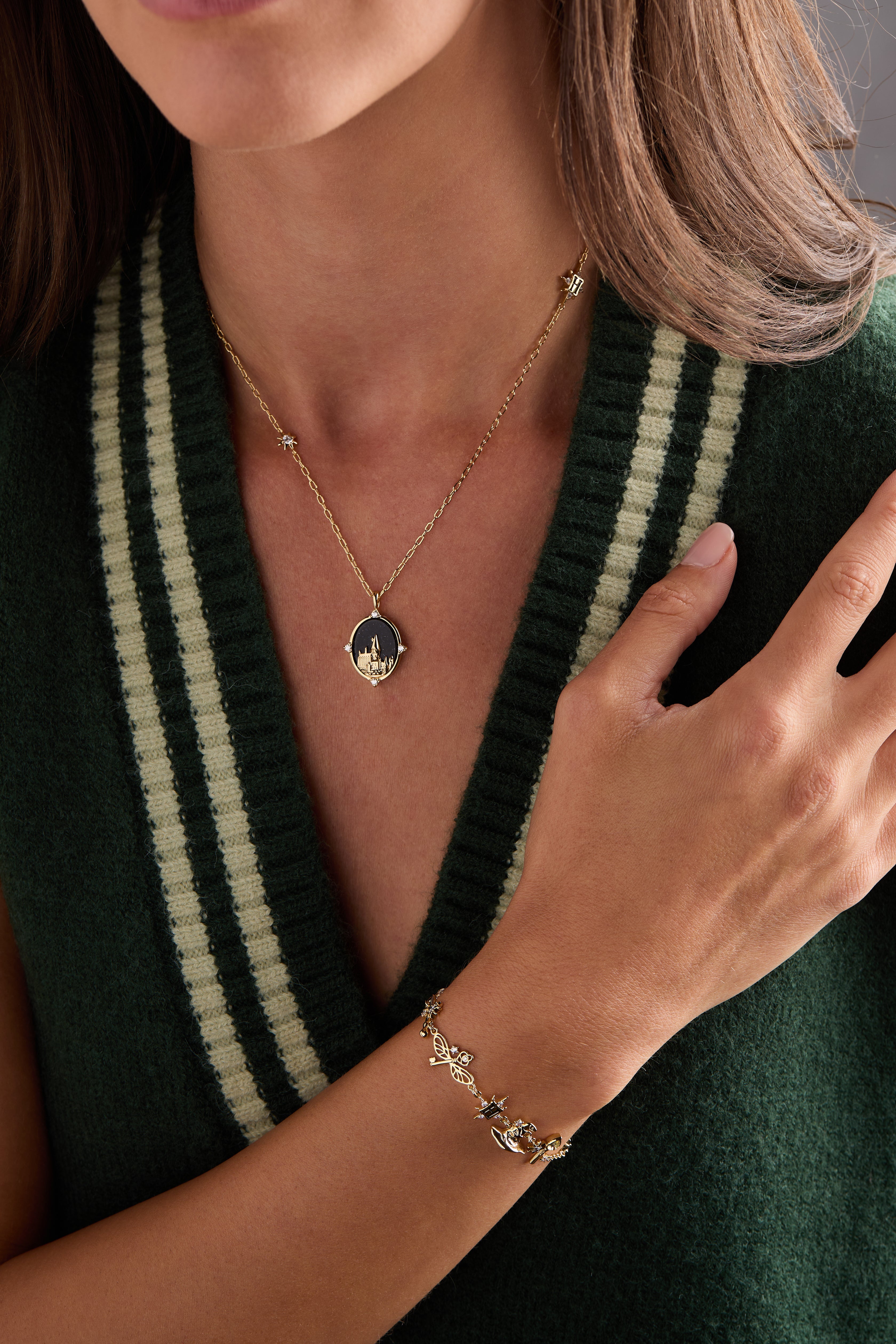 Harry Potter™ Hogwarts Pendant Necklace Gold | Alex and Ani