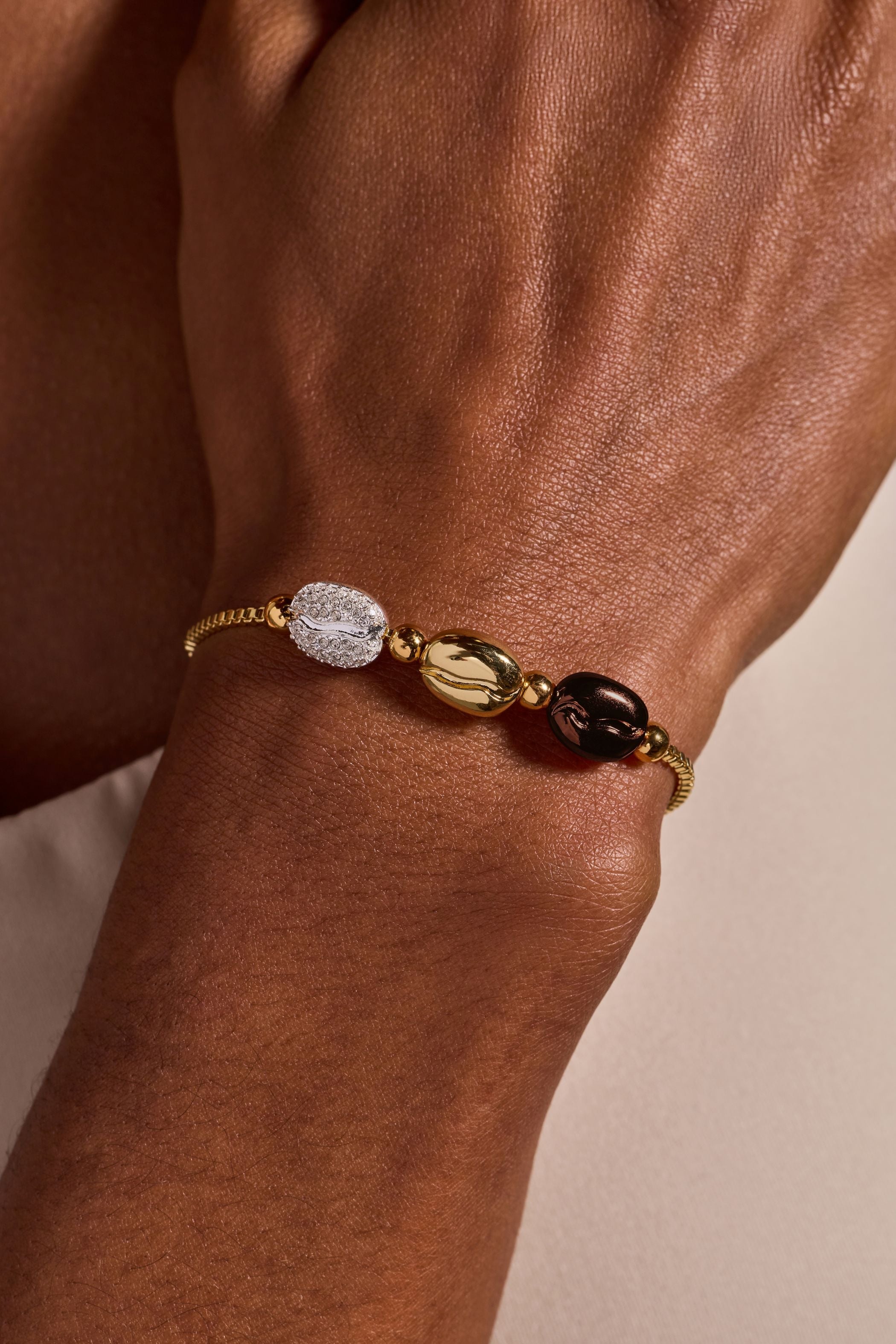 Coffee Bean Bolo Bracelet Tri-Tone | Alex and Ani