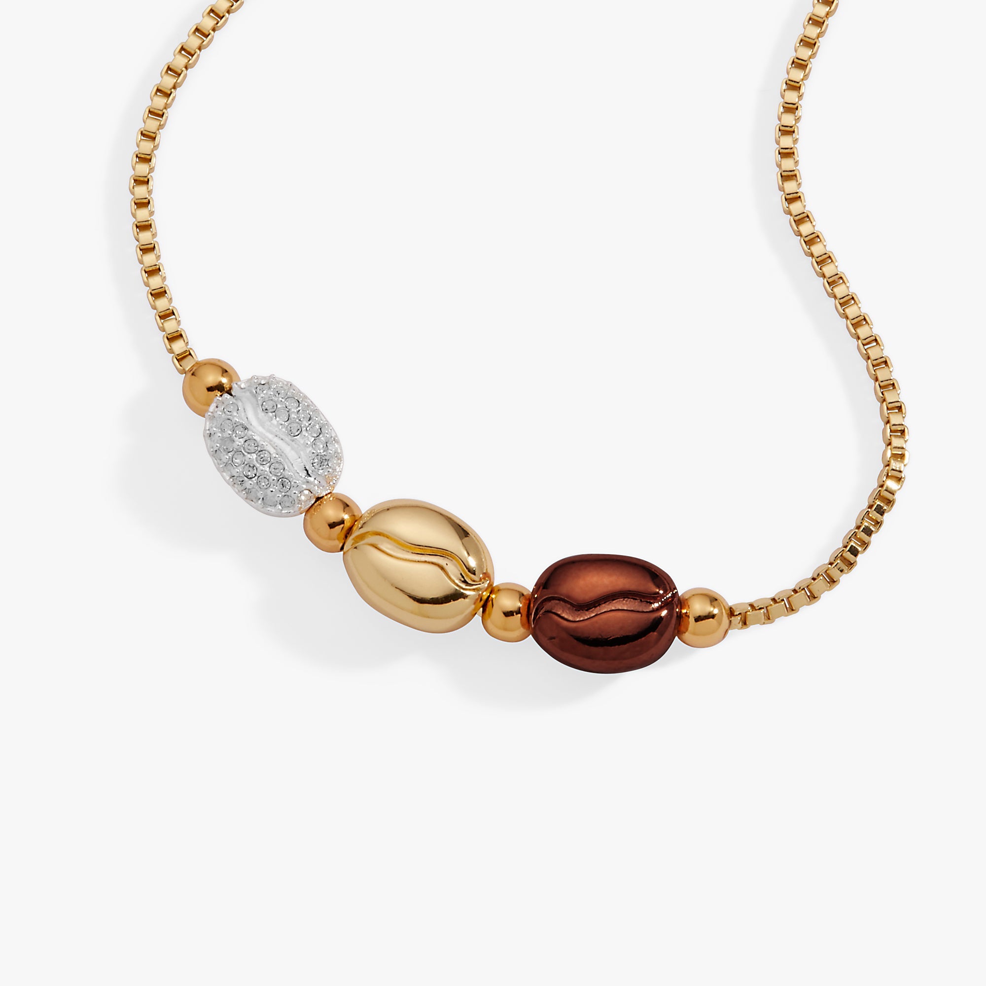 Coffee Bean Bolo Bracelet Tri-Tone | Alex and Ani