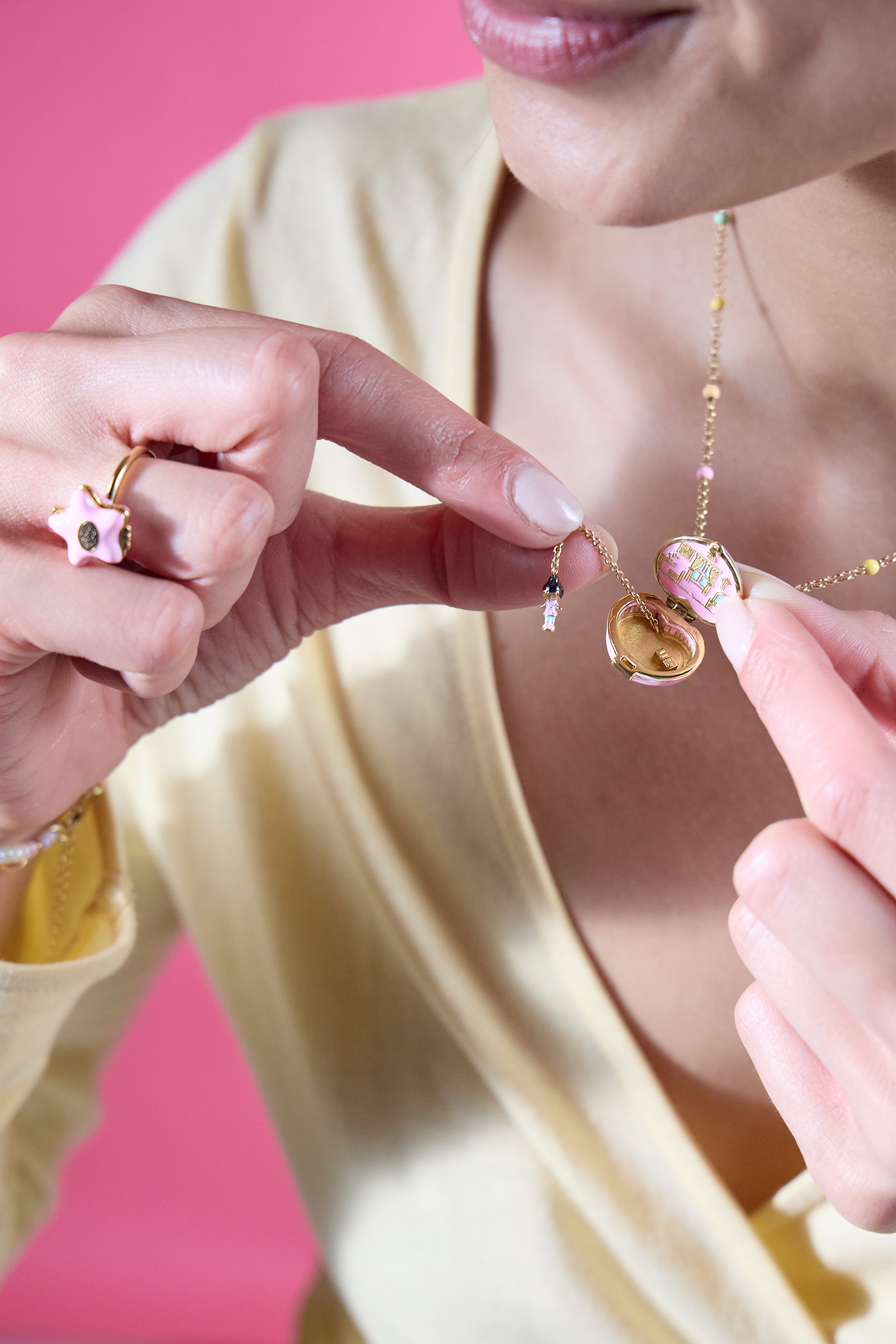 Polly Pocket™ House Locket Necklace Gold | Alex and Ani