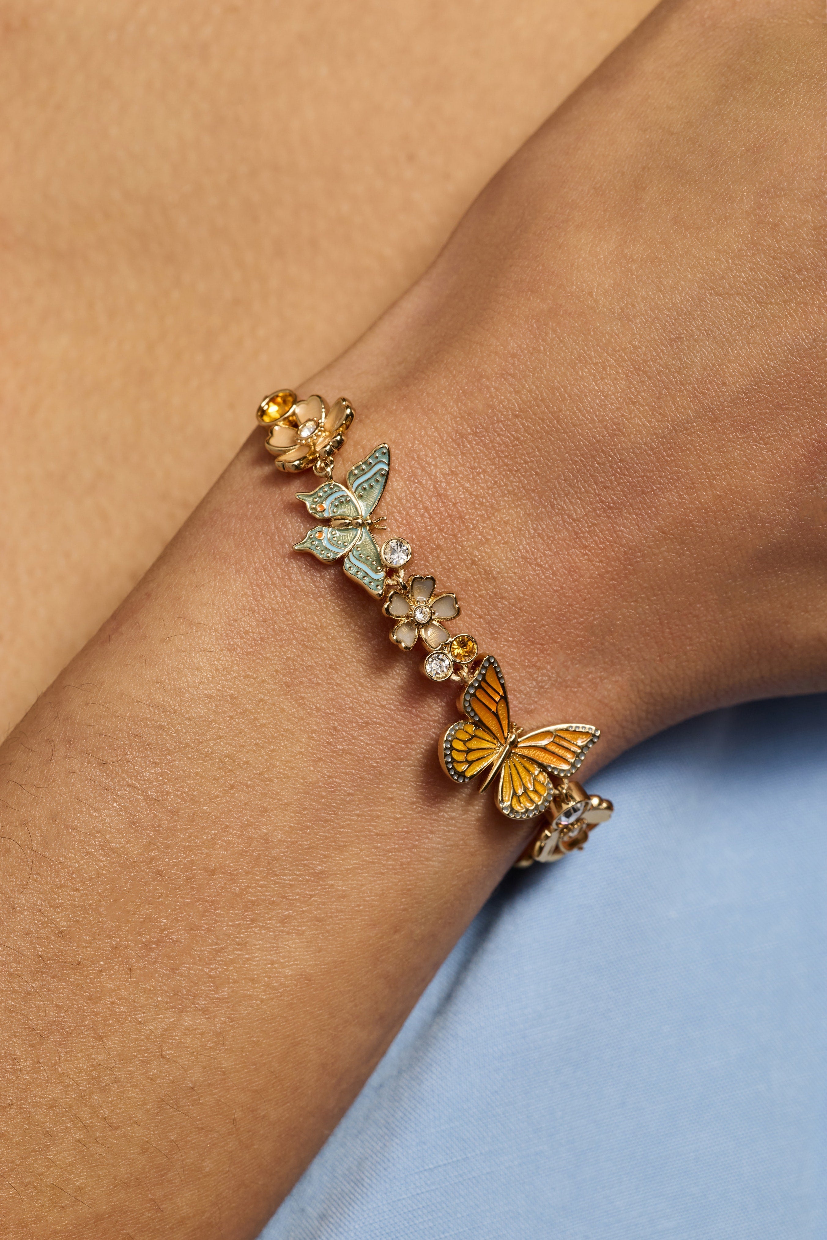 New York Botanical Garden® Butterfly Inline Bolo| Alex and Ani Gold | Alex and Ani