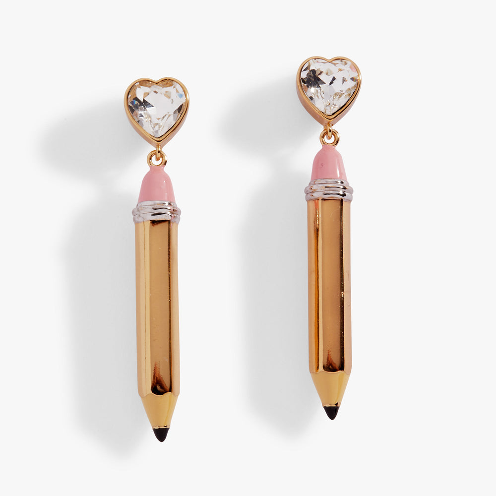 Pencil Drop Earrings Two Tone | Alex and Ani