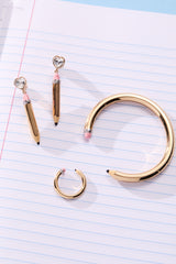 Pencil Drop Earrings Two Tone | Alex and Ani