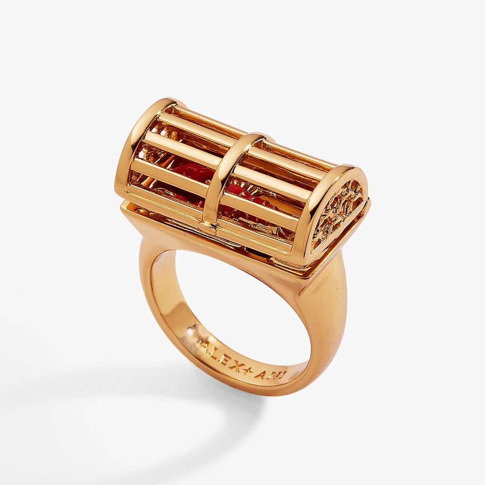 Lobster Boil Hinged Cage Ring Gold | Alex and Ani