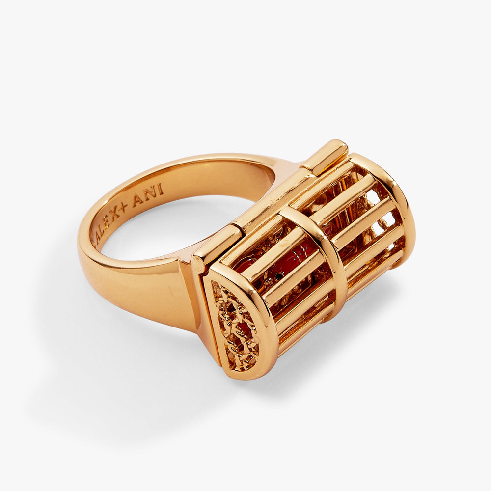 Lobster Boil Hinged Cage Ring Gold | Alex and Ani