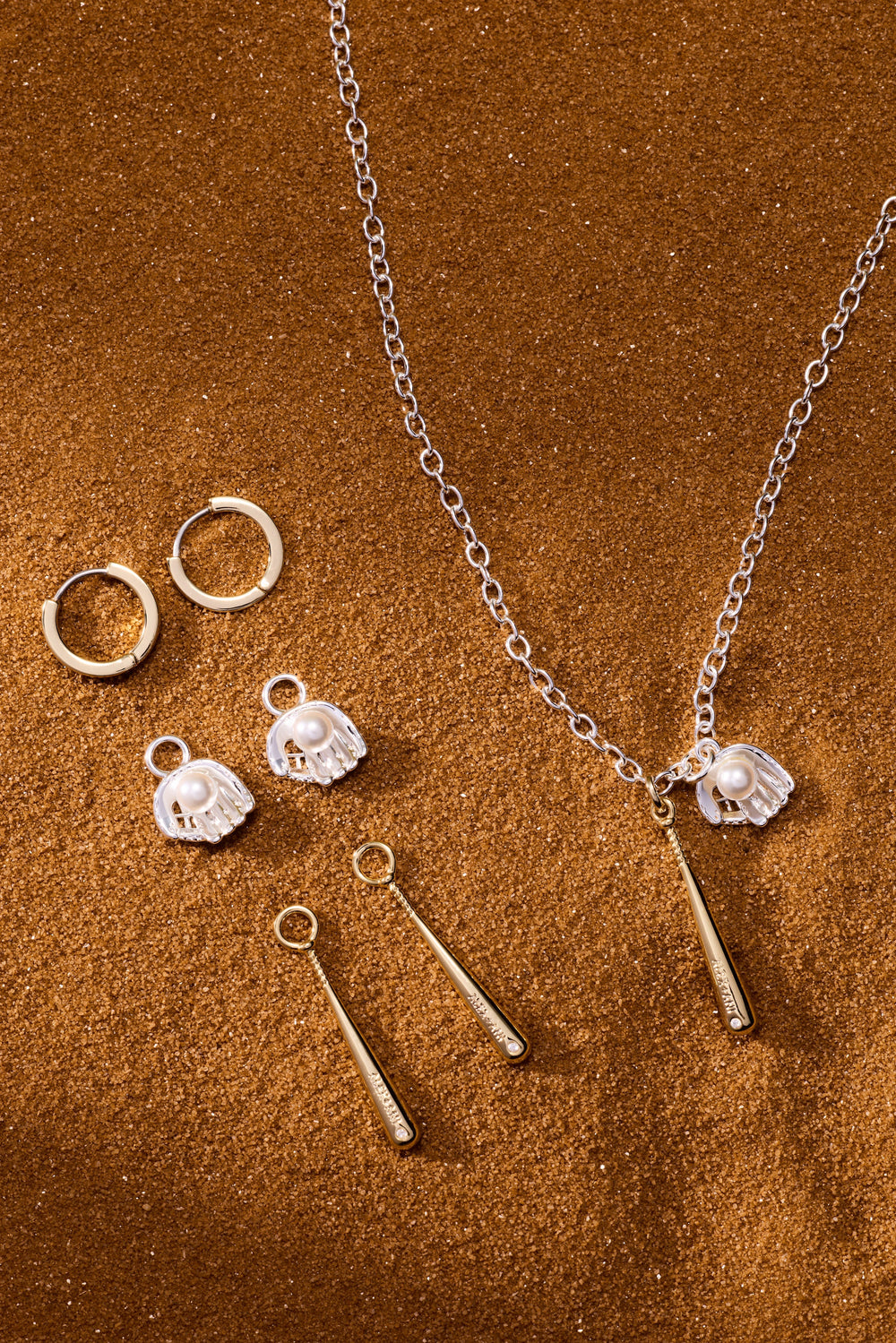 Baseball Duo Charm Pendant Two Tone | Alex and Ani