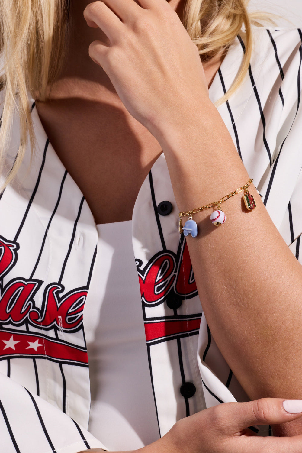 Take Me Out to the Ballgame Charm Bracelet Two Tone | Alex and Ani