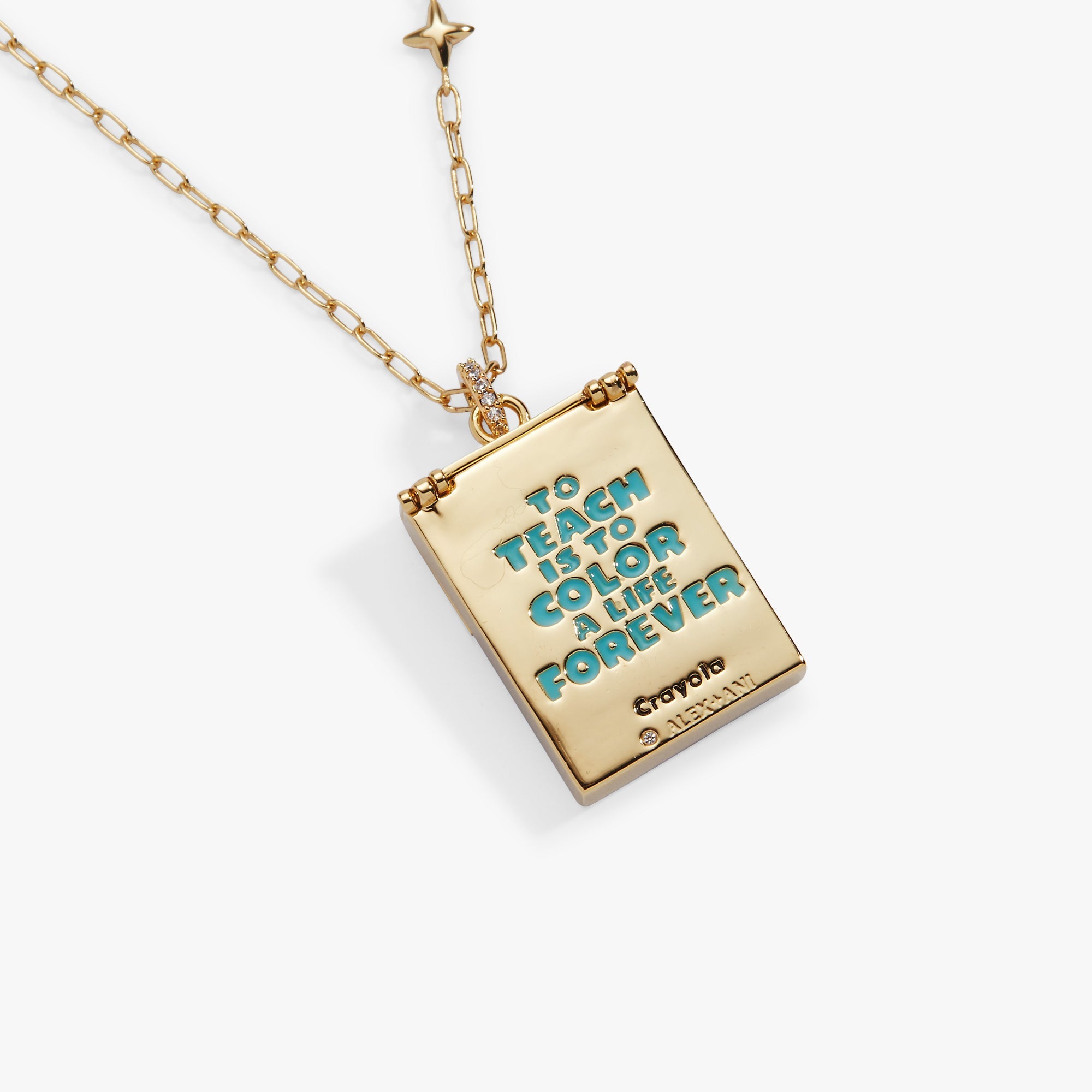Crayola 'To Teach Is To Color A Life Forever' Crayon Box Locket Gold | Alex and Ani