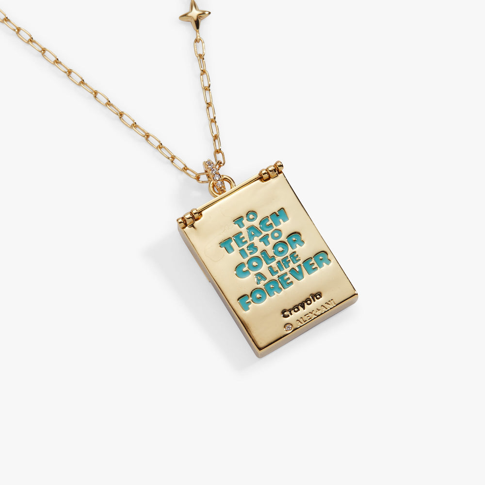 Crayola 'To Teach Is To Color A Life Forever' Crayon Box Locket Gold | Alex and Ani