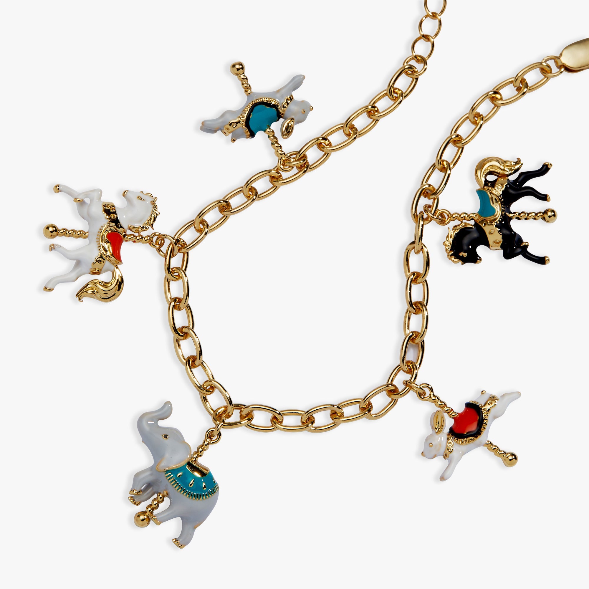 Carnival Carousel Animals Charm Bracelet Gold | Alex and Ani