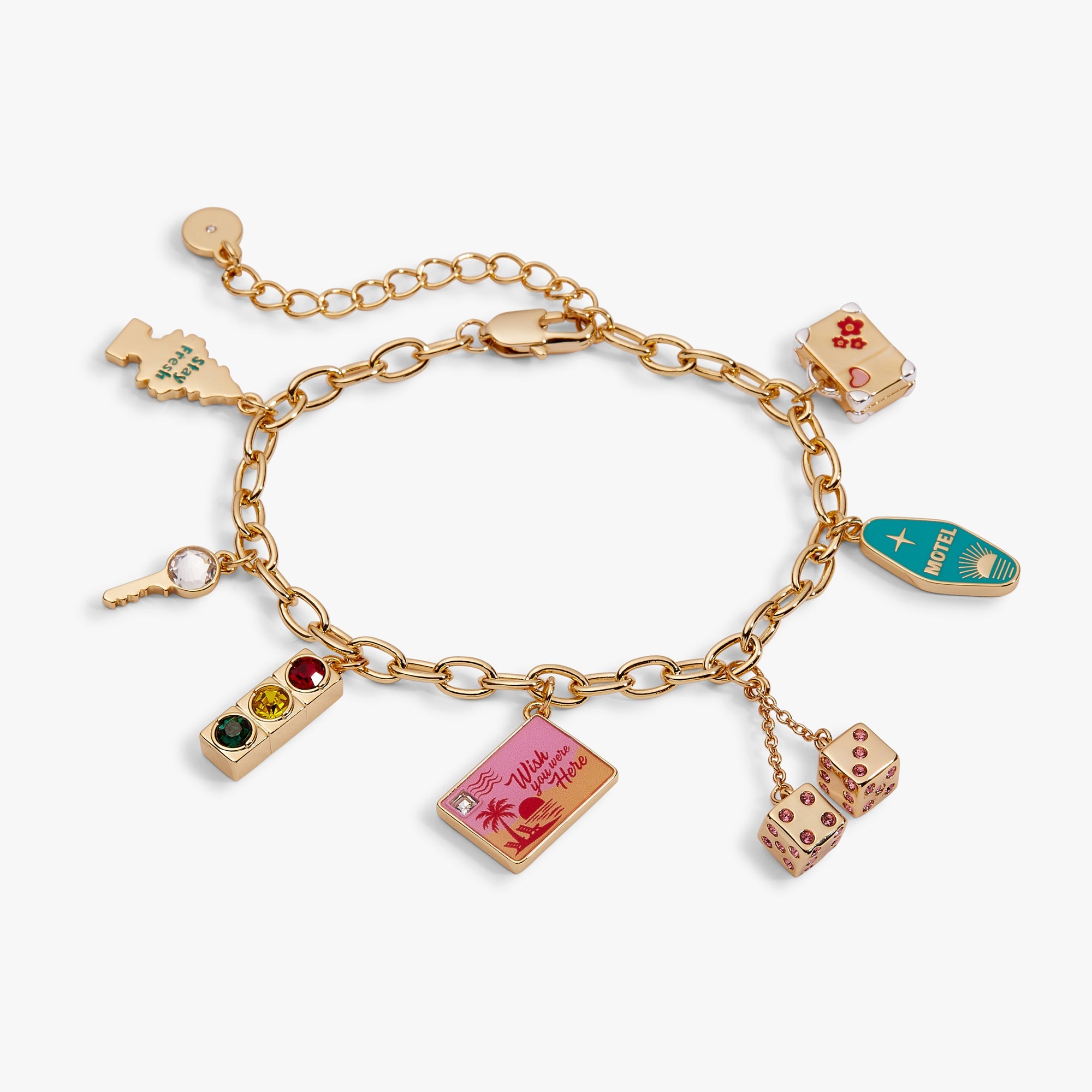 Road Trip Multi-Charm Bracelet Gold | Alex and Ani