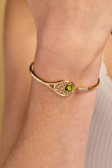Tennis Racket 'You Are Serving' Hinge Cuff Bracelet Gold | Alex and Ani