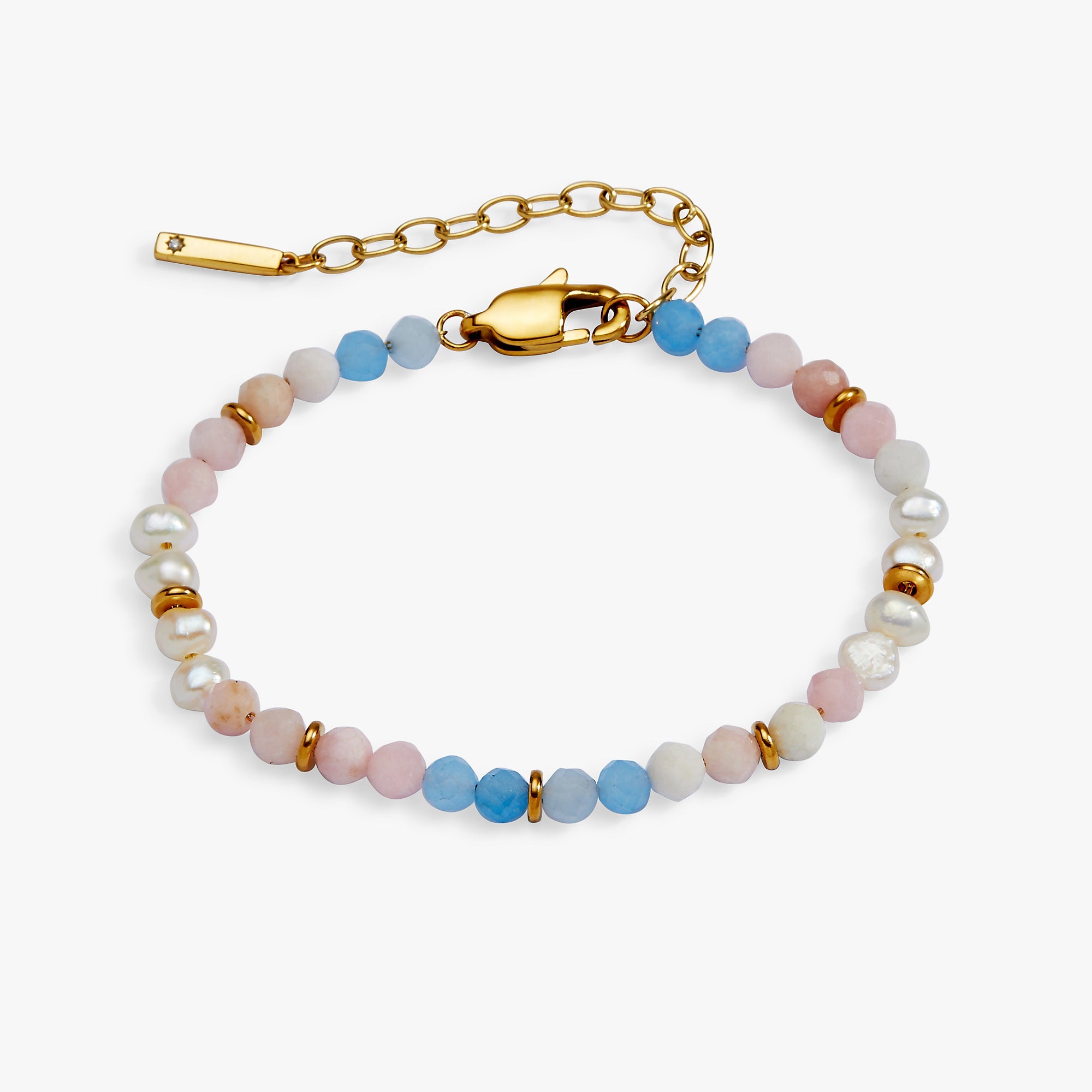 Sandy Peach Ombre Semi-Precious Beaded Bracelet Stainless Steel Gold | Alex and Ani