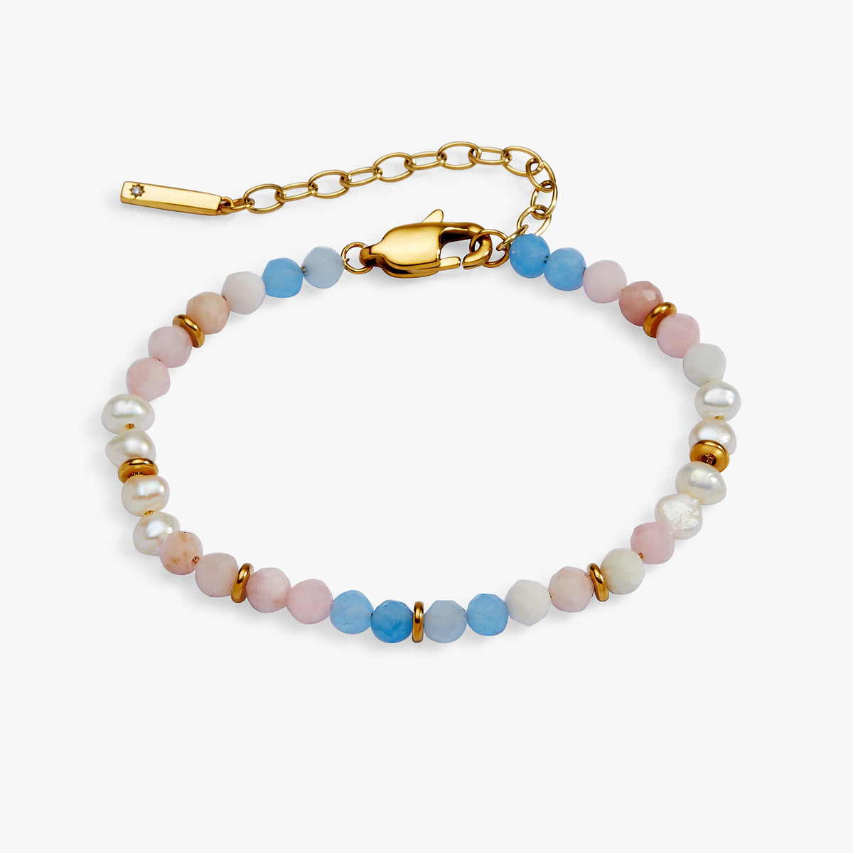 Sandy Peach Ombre Semi-Precious Beaded Bracelet Stainless Steel Gold | Alex and Ani