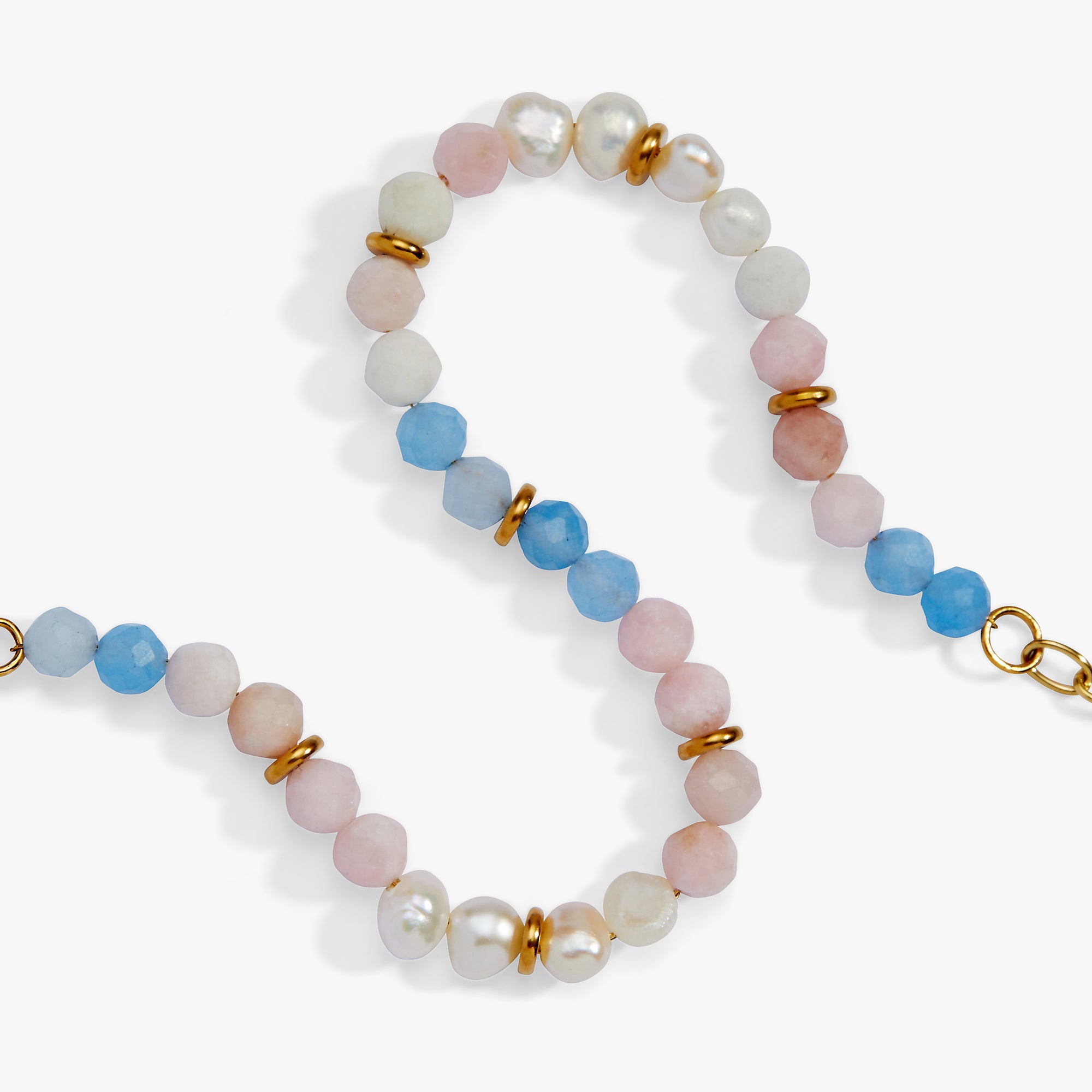 Sandy Peach Ombre Semi-Precious Beaded Bracelet Stainless Steel Gold | Alex and Ani