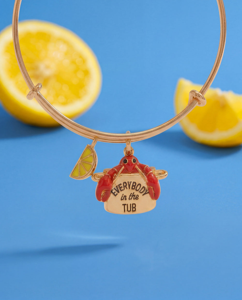 Lobster Boil 'Everybody In The Tub' Charm Bangle Gold | Alex and Ani
