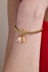 Here For The Drama!' Movie Theater Popcorn Stretch Bracelet
    
    
    
       Gold | Alex and Ani