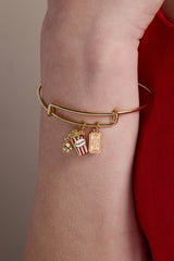 Here For The Drama!' Movie Theater Popcorn & Ticket Charm Bangle
    
    
    
       Gold | Alex and Ani